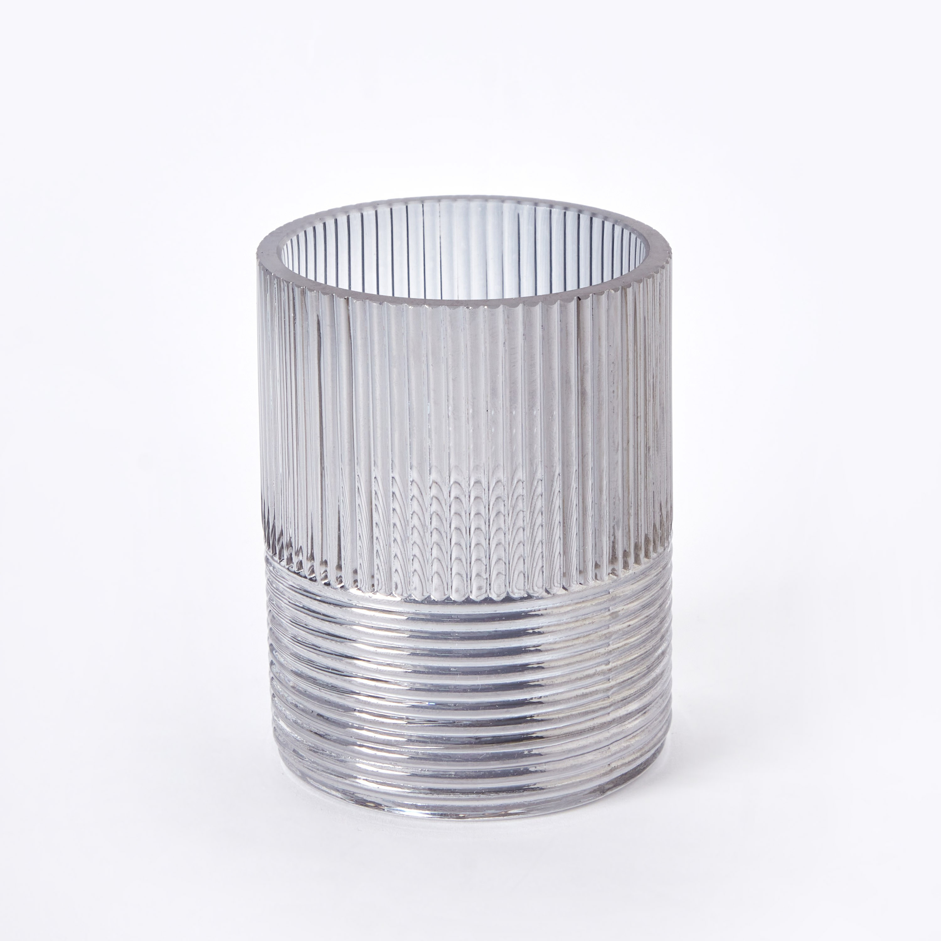 حامل شموع زجاج مضلع بتشطيب نيكل من دين - 8x10 سم-hbxlivingroom-decorandaccessories-candleholders-image-6