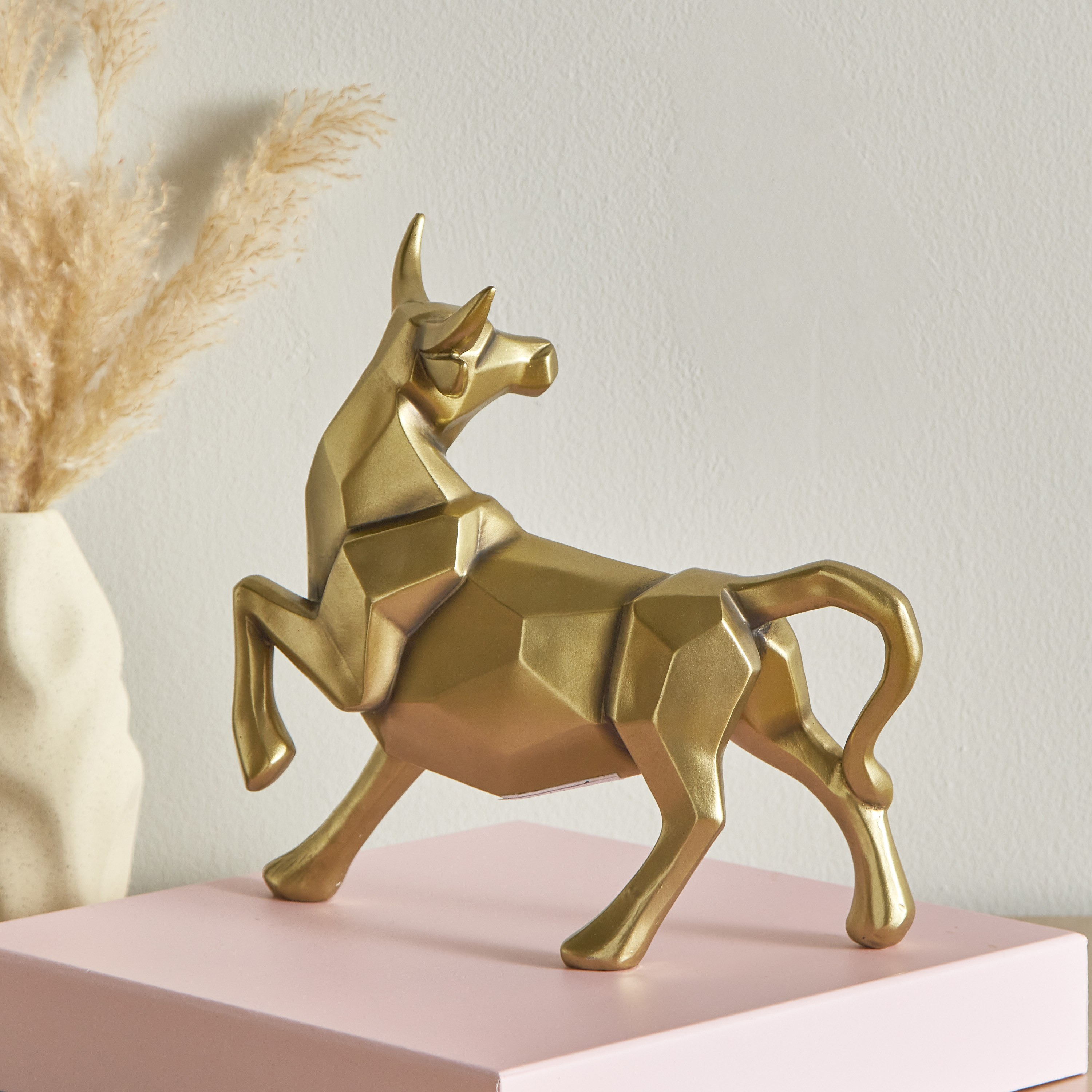 Blest Polyresin Graphic Bull Figurine - 26x9.3x24.3 cm-hbxhomeware-homedecor-figurinesandornaments-image-2