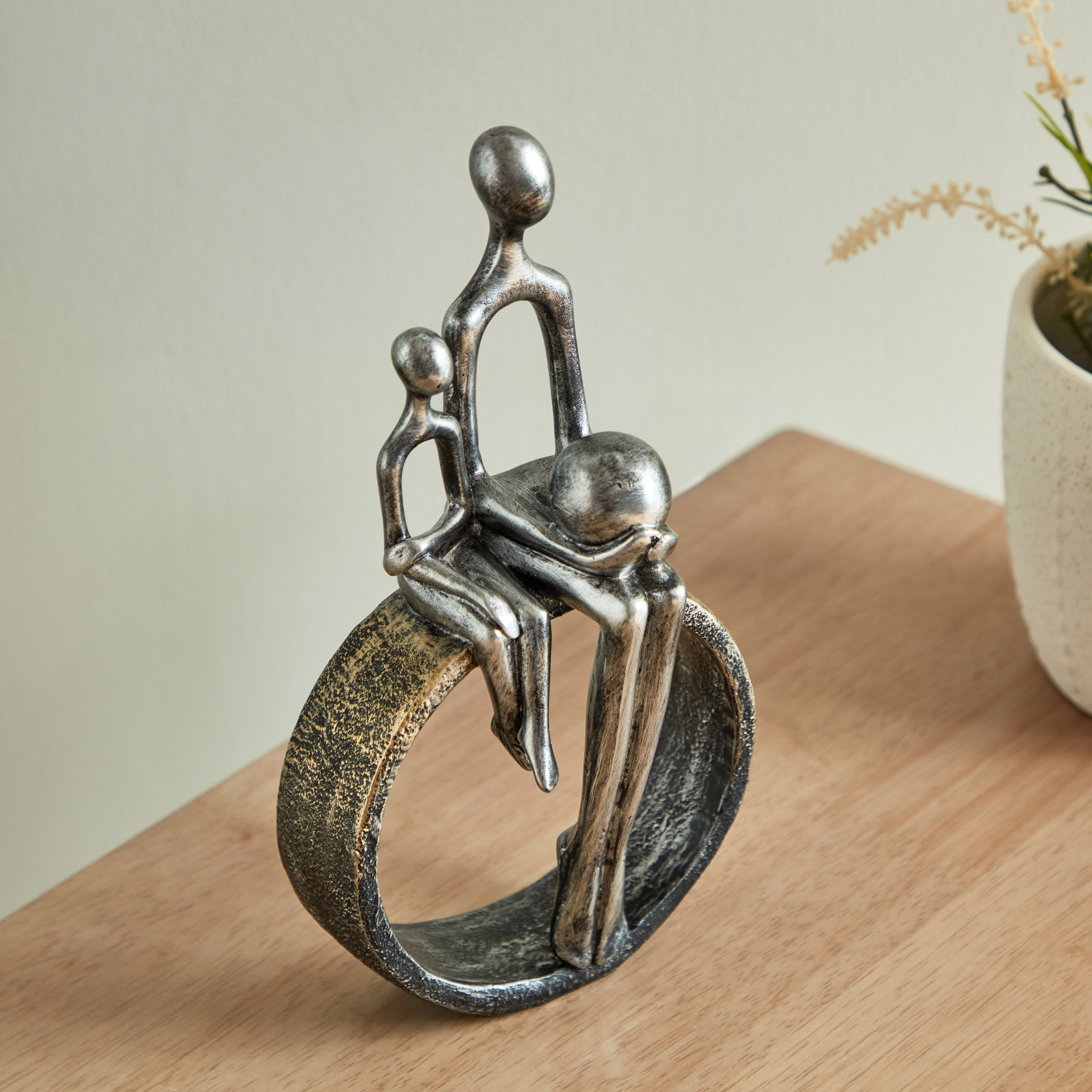 Blest Polyresin Family Accent On a Ring - 15x8x26 cm-hbxhomeware-homedecor-figurinesandornaments-image-3
