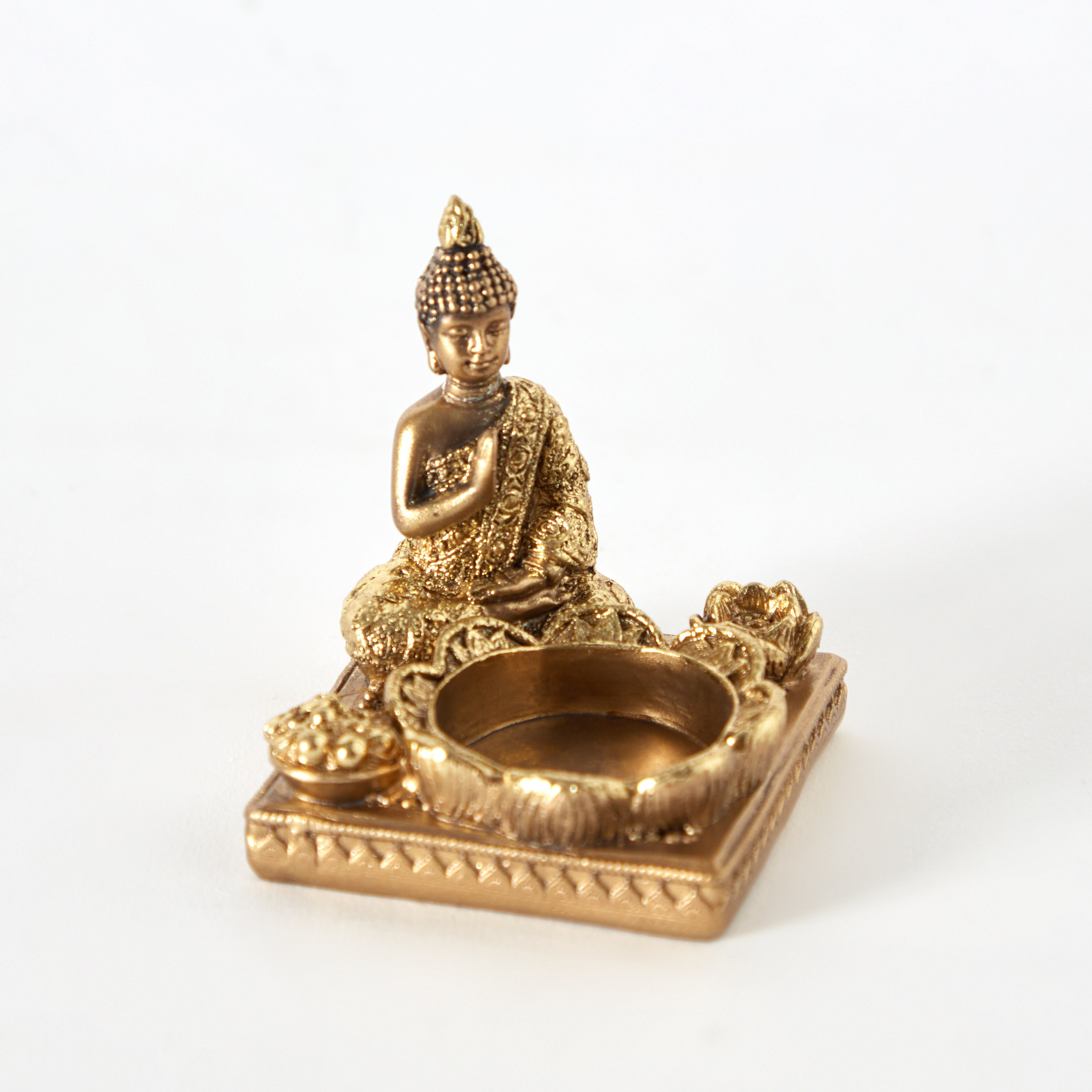 تمثال صغير لبوذا جالس مع حامل شموع من بليست - 7x7x7.8 سم-hbxhomeware-homedecor-figurinesandornaments-image-5
