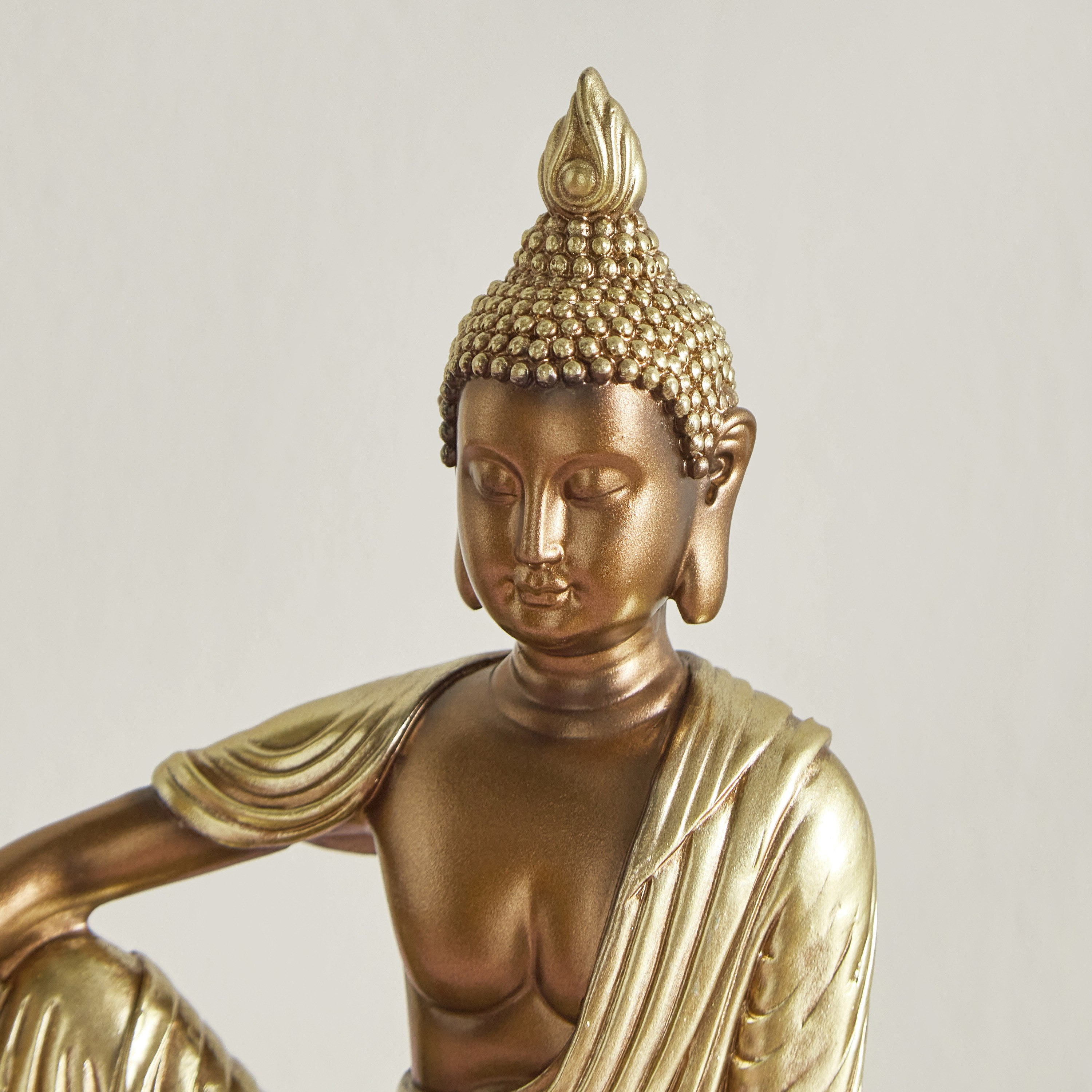 Blest Gold Finish Resting Buddha Figurine - 14.8x10x16.5 cm-hbxhomeware-homedecor-figurinesandornaments-image-3
