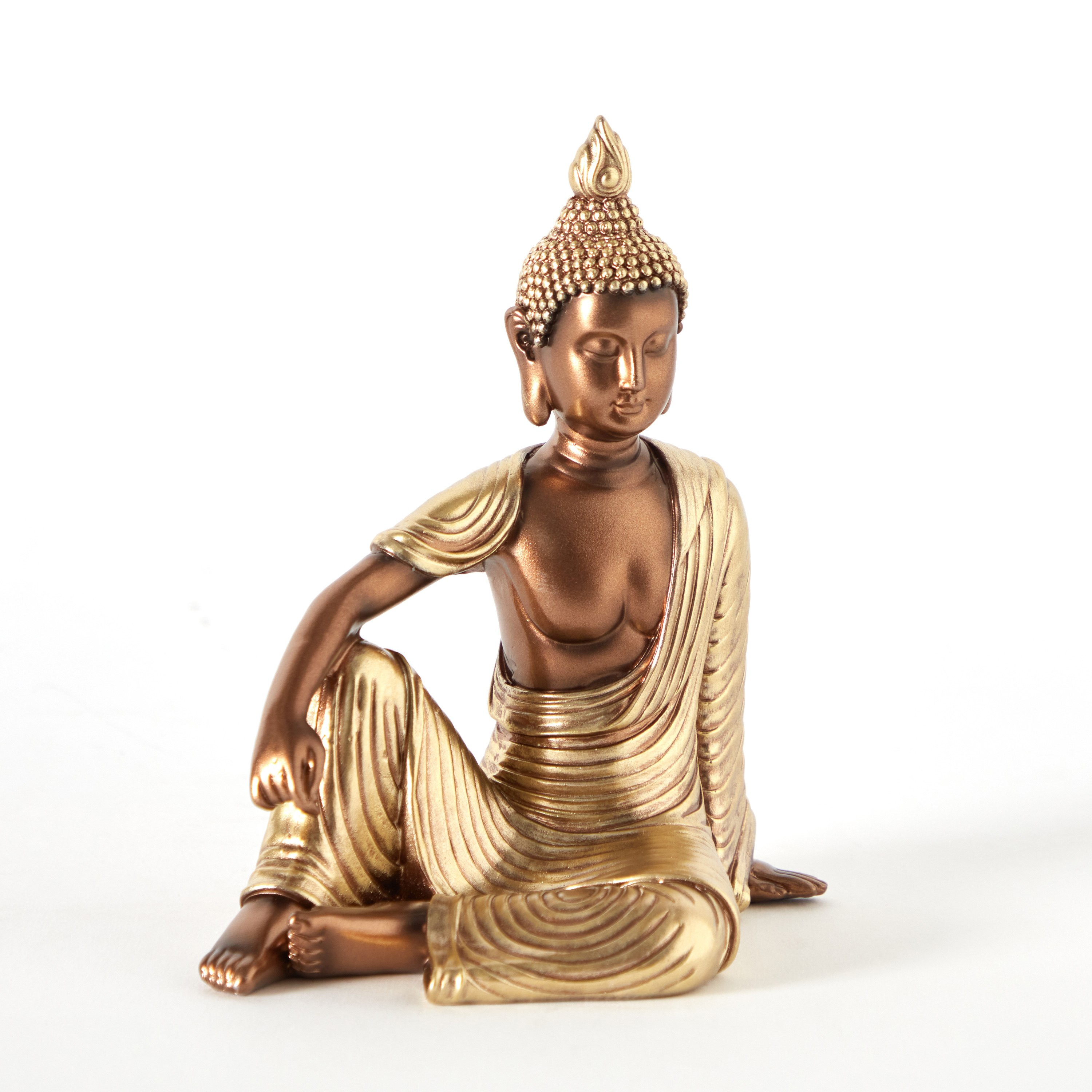 Blest Gold Finish Resting Buddha Figurine - 14.8x10x16.5 cm-hbxhomeware-homedecor-figurinesandornaments-image-5