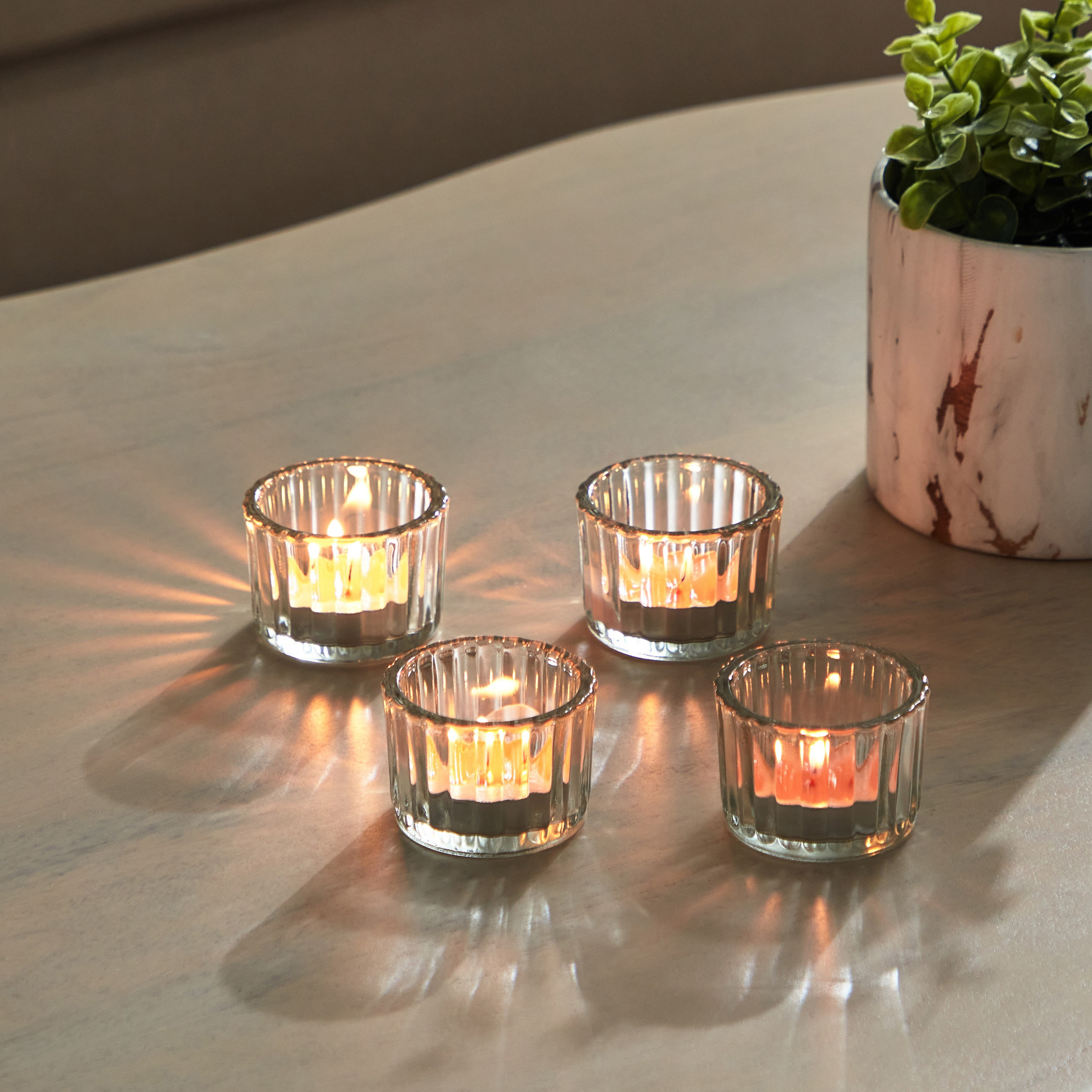 Tria Clear 4-Piece Tealight Holder Set - 5.5x4 cm-PROMO_HB_AE_B2G2_011025-image-1