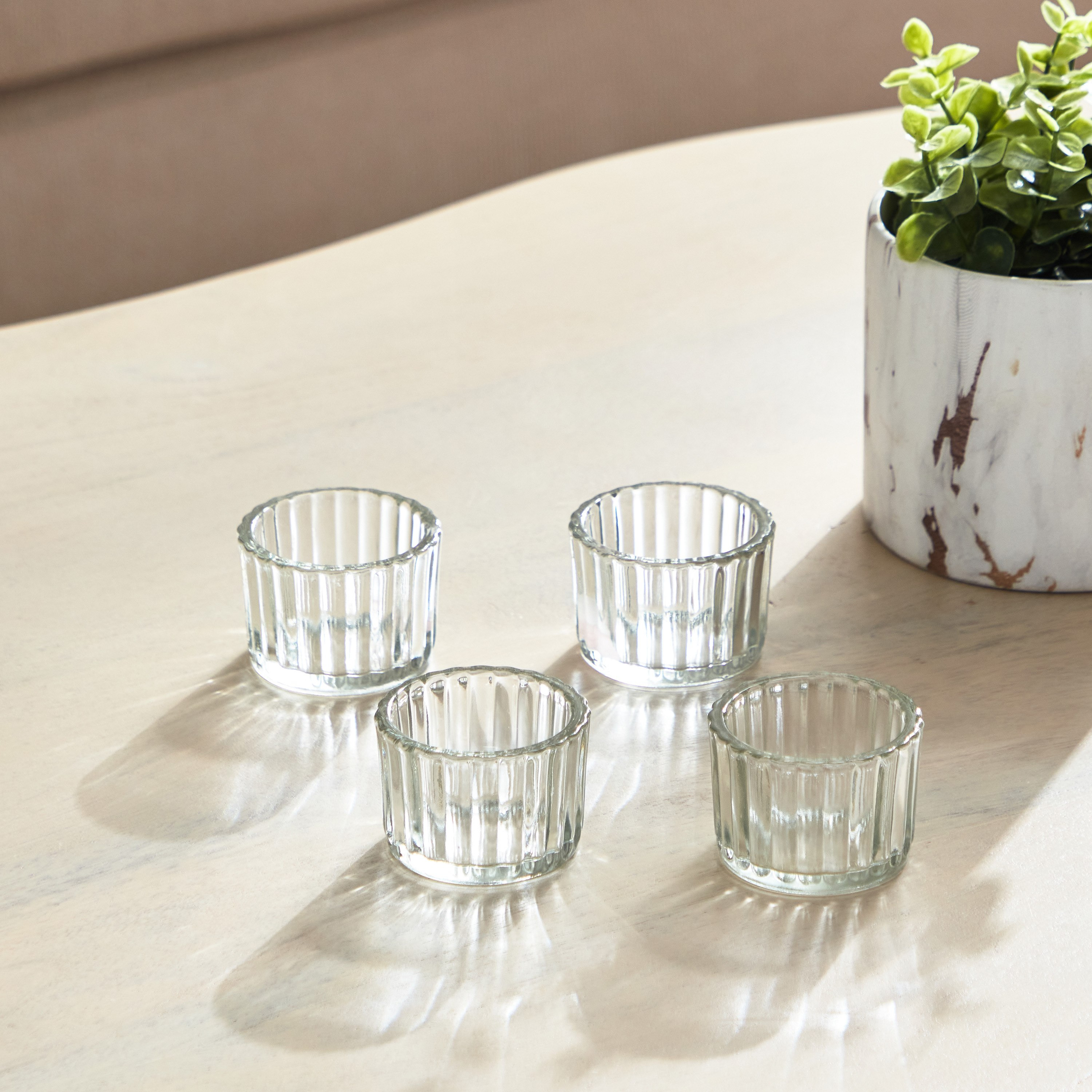 Tria Clear 4-Piece Tealight Holder Set - 5.5x4 cm-PROMO_HB_AE_B2G2_011025-image-2