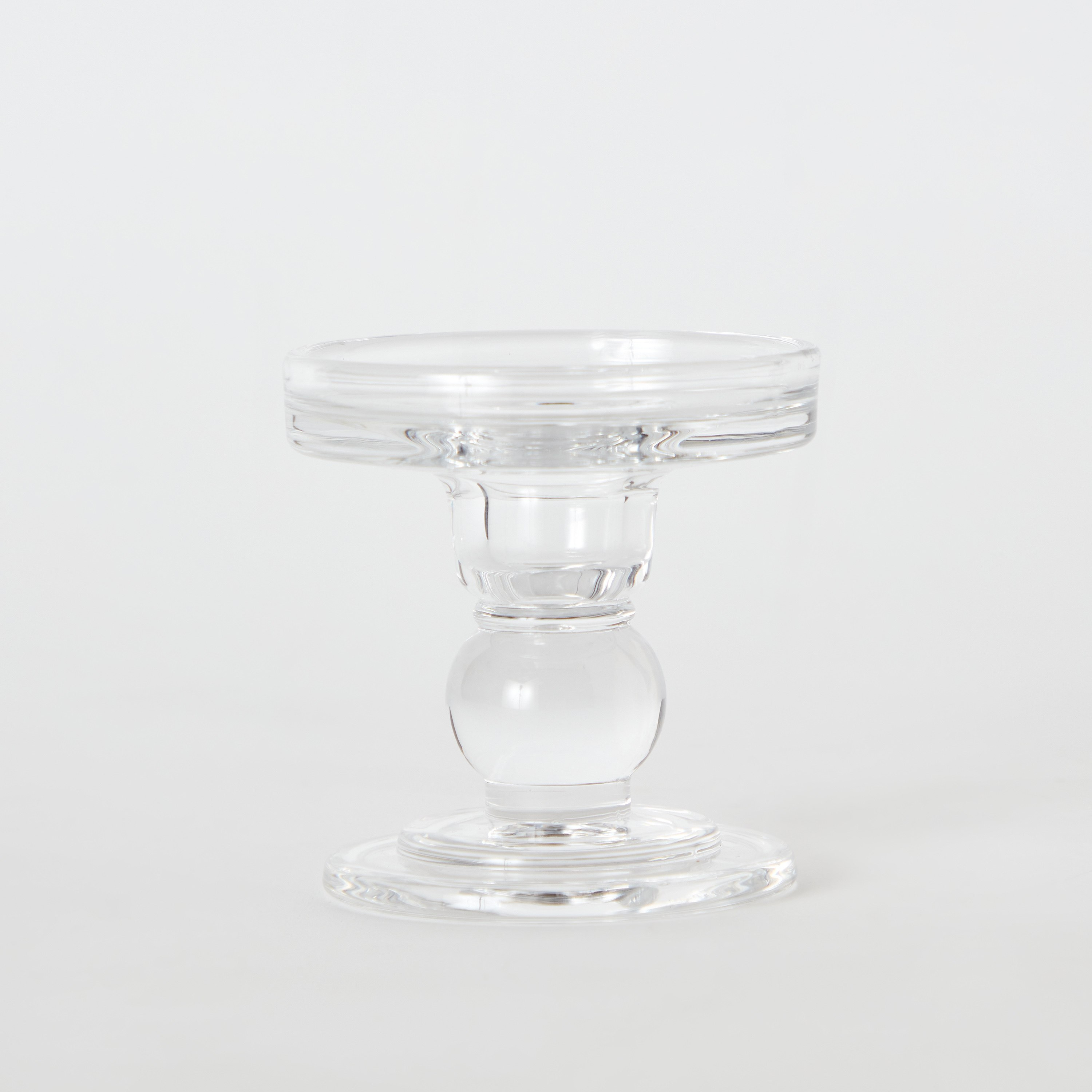 Bright Clear Glass Taper Candleholder - 8.5x9 cm-hbxlivingroom-decorandaccessories-candleholders-image-6