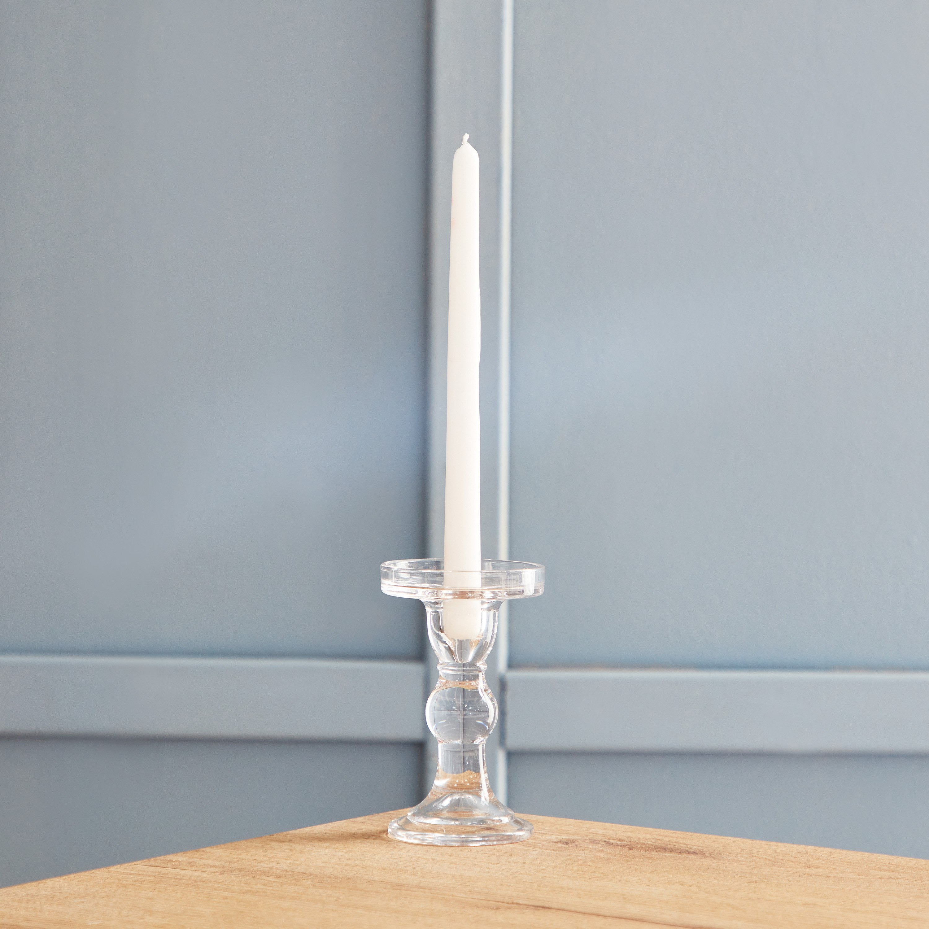 حامل شموع رفيعة زجاج شفاف من برايت - 8.5x14 سم-hbxlivingroom-decorandaccessories-candleholders-image-1