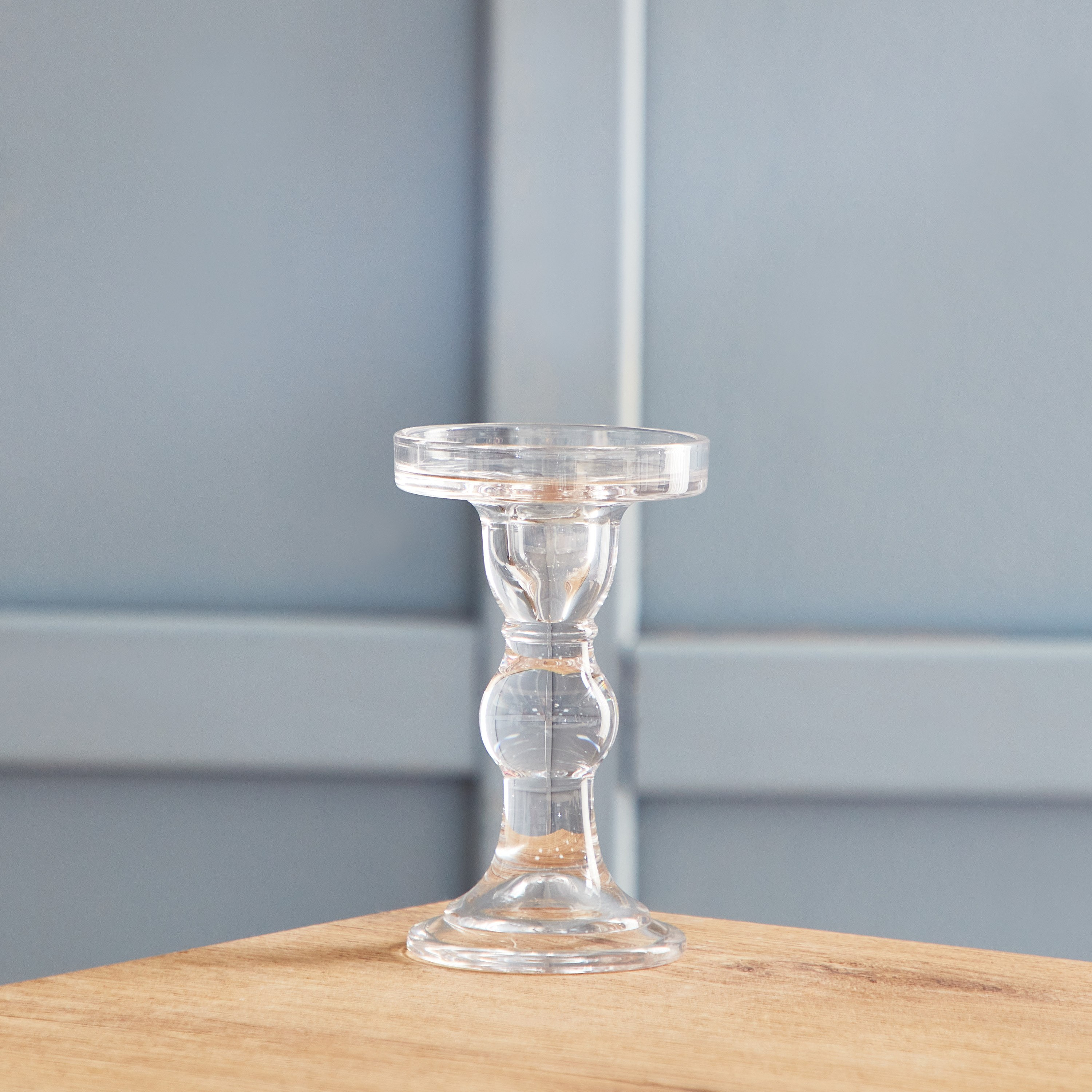 حامل شموع رفيعة زجاج شفاف من برايت - 8.5x14 سم-hbxlivingroom-decorandaccessories-candleholders-image-2