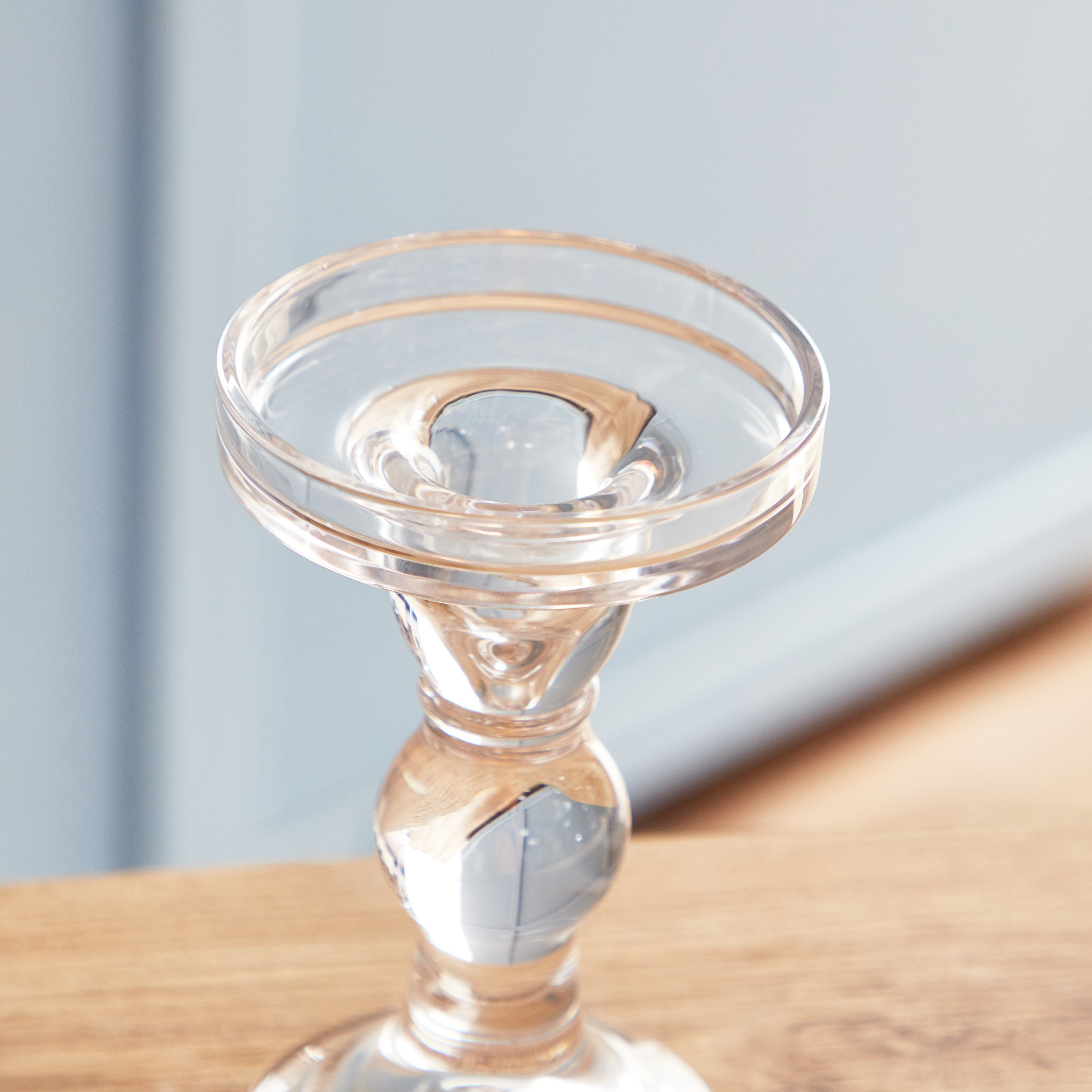 حامل شموع رفيعة زجاج شفاف من برايت - 8.5x14 سم-hbxlivingroom-decorandaccessories-candleholders-image-3