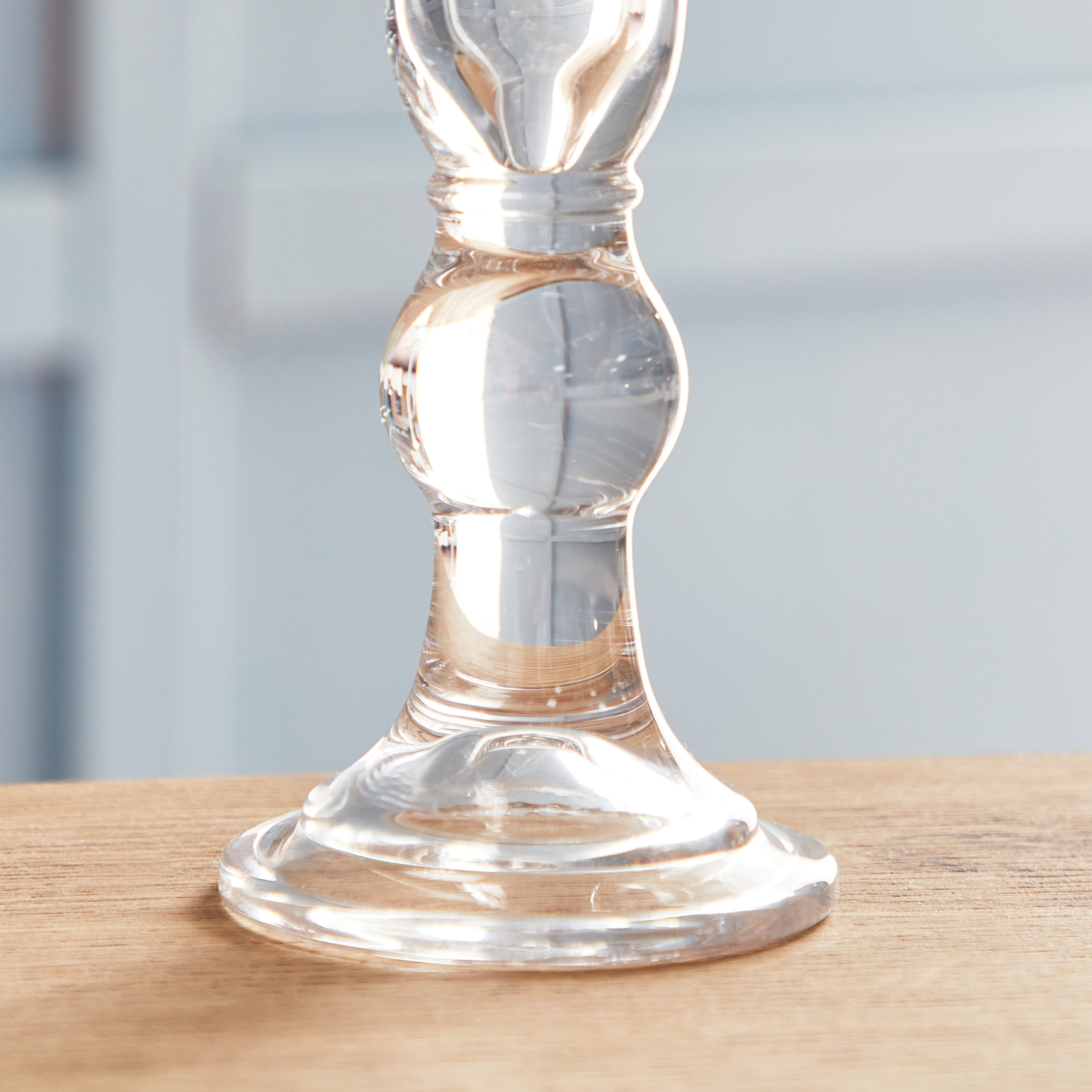 حامل شموع رفيعة زجاج شفاف من برايت - 8.5x14 سم-hbxlivingroom-decorandaccessories-candleholders-image-4
