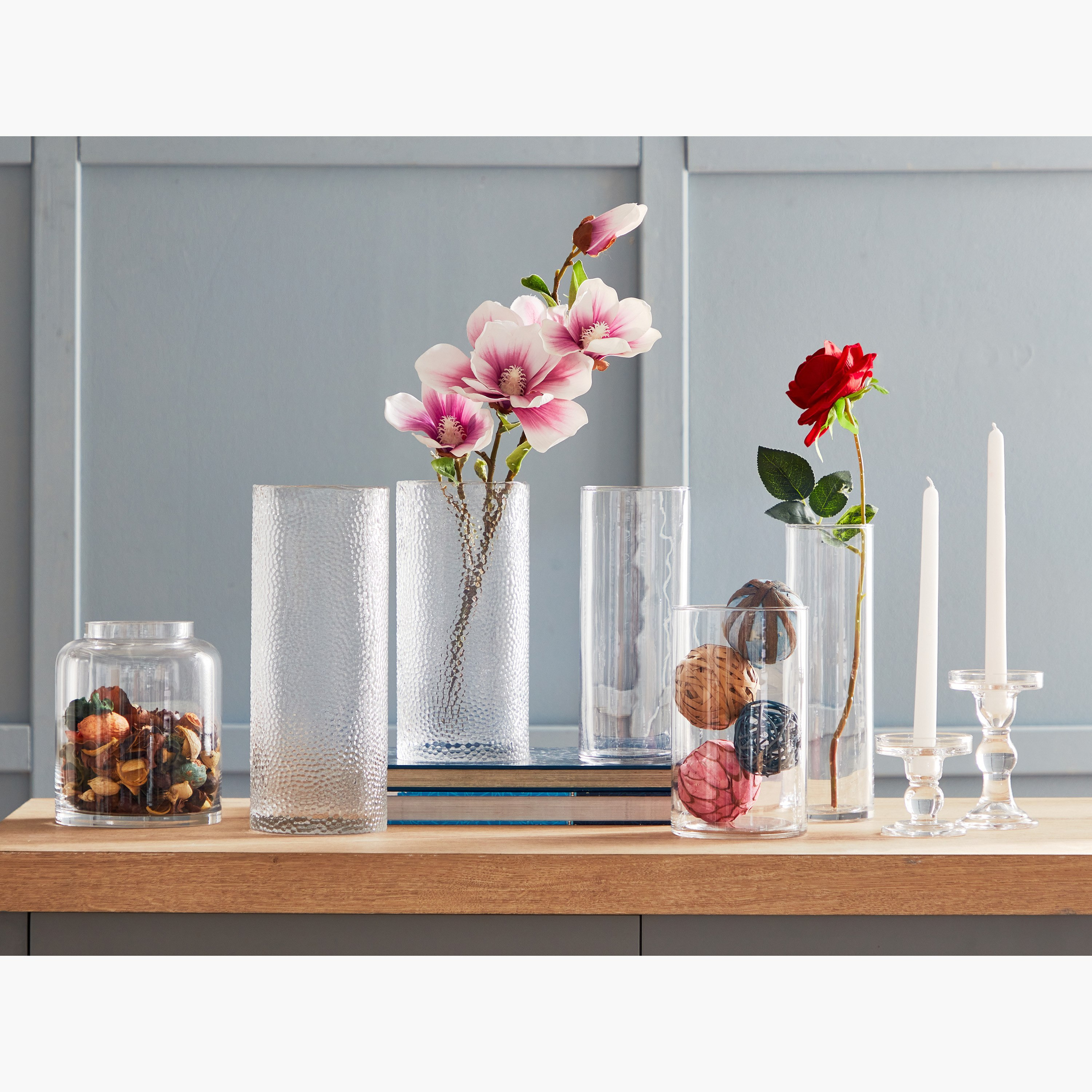 حامل شموع رفيعة زجاج شفاف من برايت - 8.5x14 سم-hbxlivingroom-decorandaccessories-candleholders-image-5