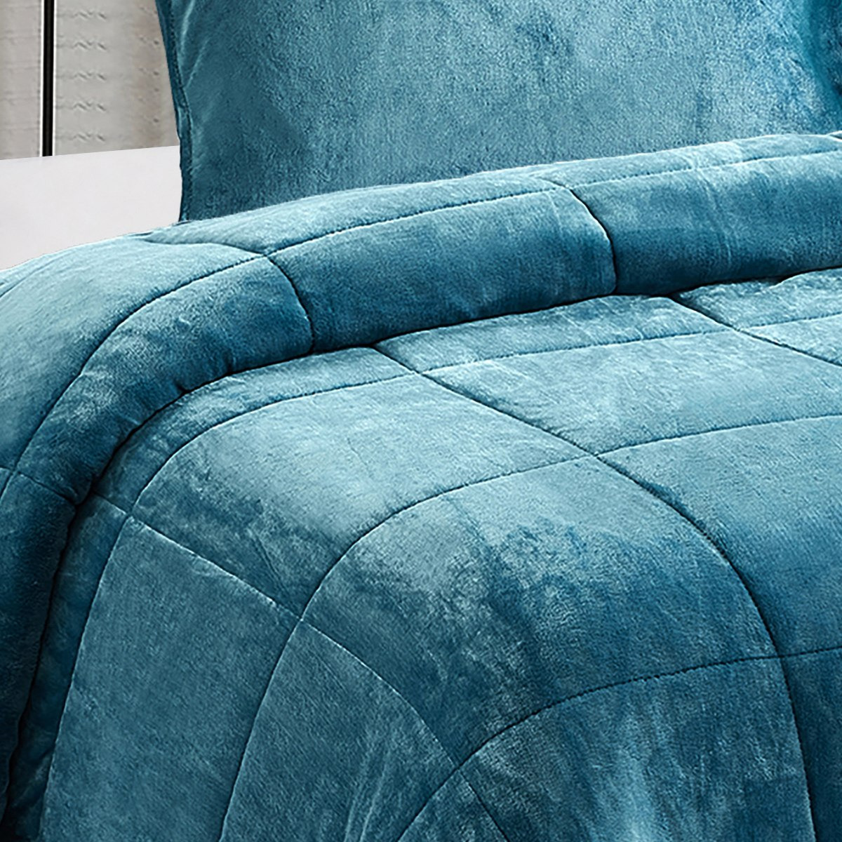 طقم لحاف مزدوج فلانيل سادة قطعتين من ناريكو - 150x220 سم-hbxkidsandyouth-beddingandfurnishings-comfortersets-image-3