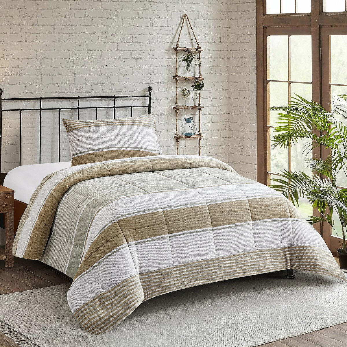 طقم لحاف فلانيل كينج قطعتين بطبعات من بيلفي جيني - 150x220 سم-hbxkidsandyouth-beddingandfurnishings-comfortersets-image-1