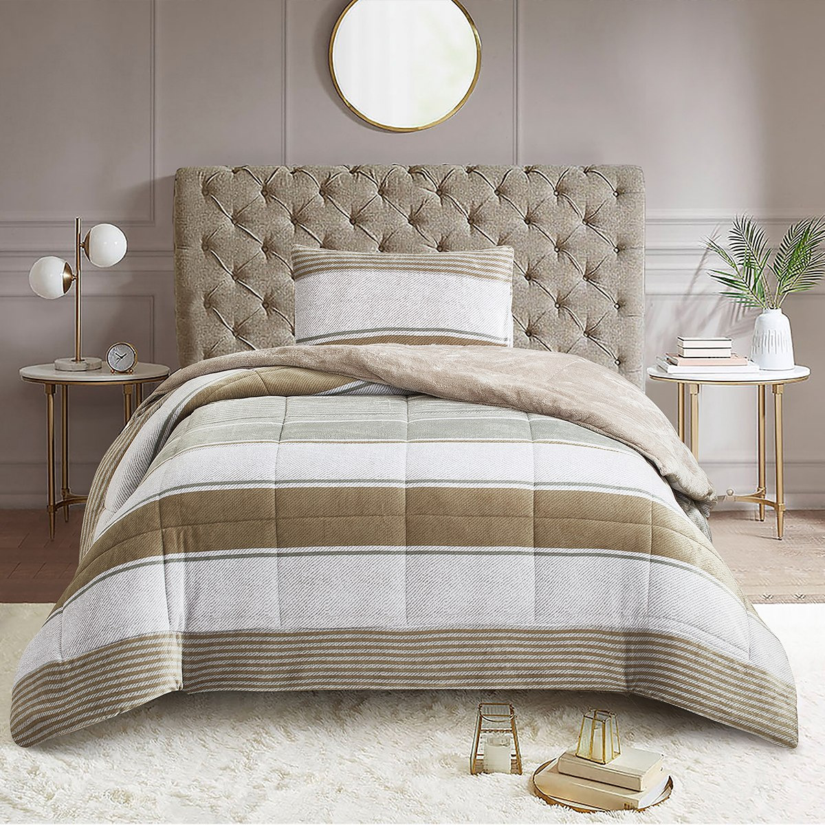 طقم لحاف فلانيل كينج قطعتين بطبعات من بيلفي جيني - 150x220 سم-hbxkidsandyouth-beddingandfurnishings-comfortersets-image-2