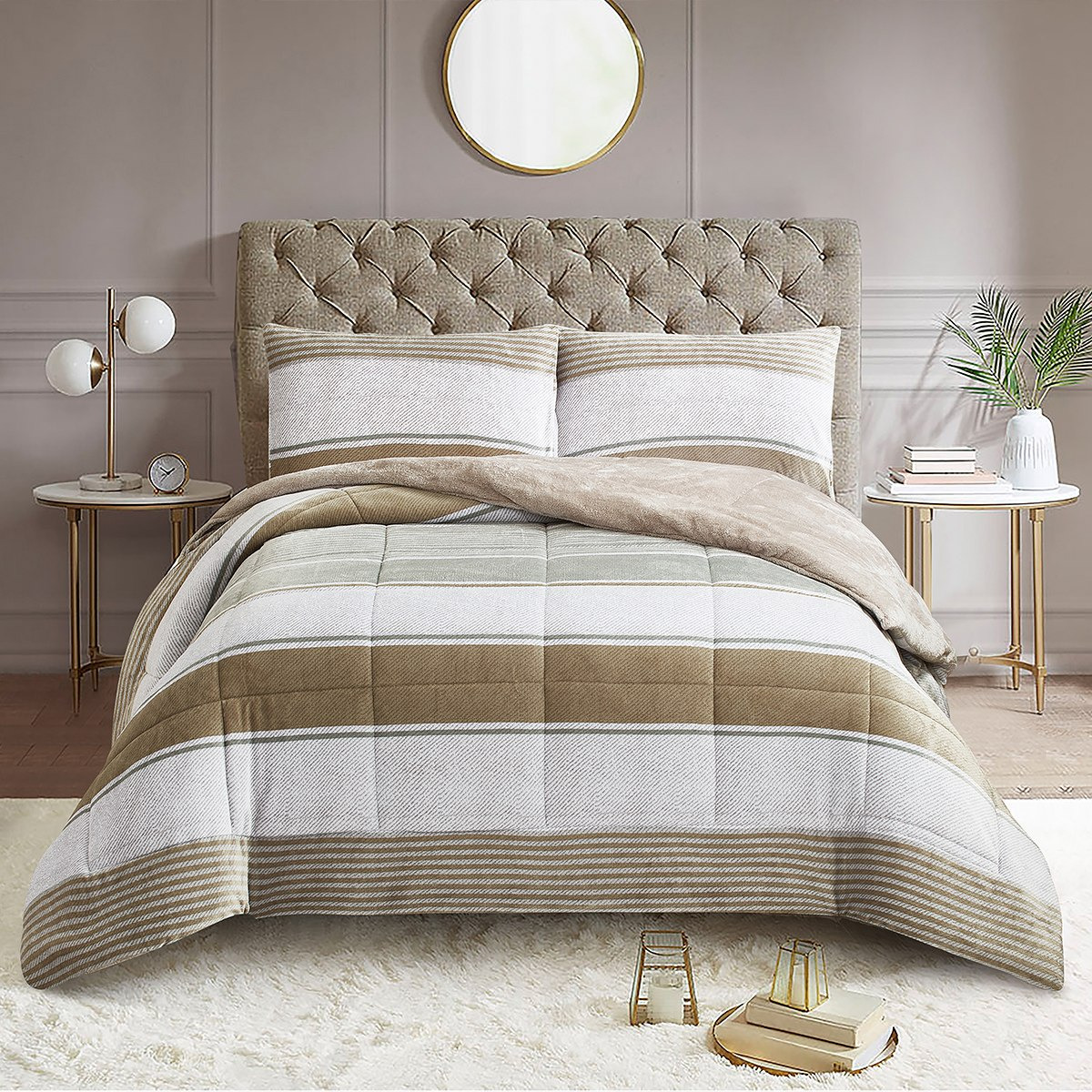 طقم لحاف فلانيل كينج 3 قطع بطبعات من بيلفي جيني - 220x240 سم-hbxhomeware-hbxdecorandfurnishings-image-2