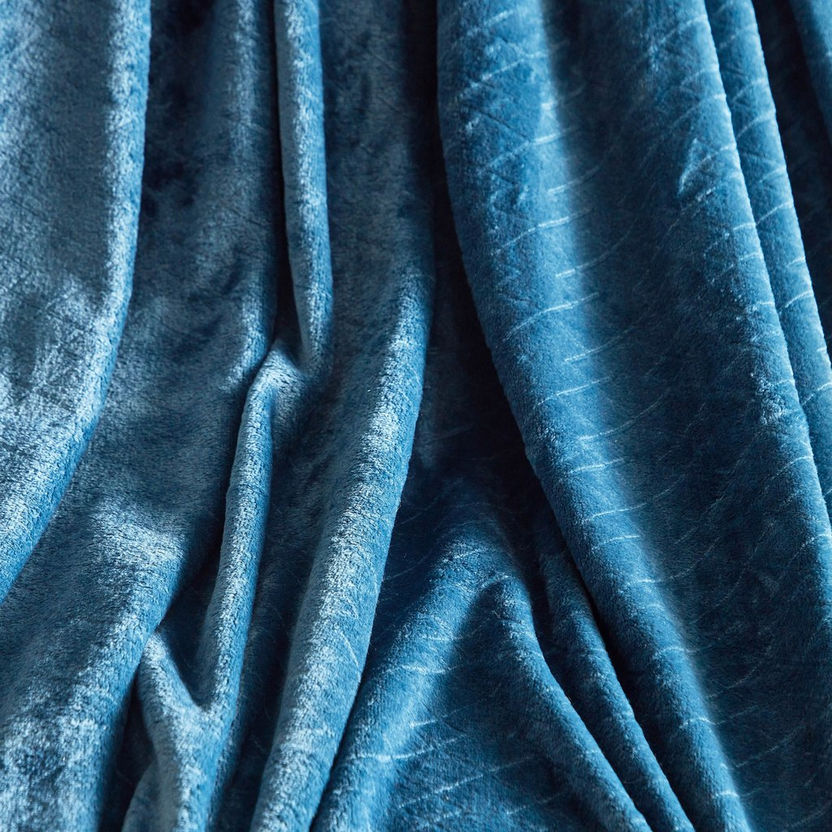 Lavish Embossed Solid Flannel Embossed Throw - 130x180 cm-Throws-image-2