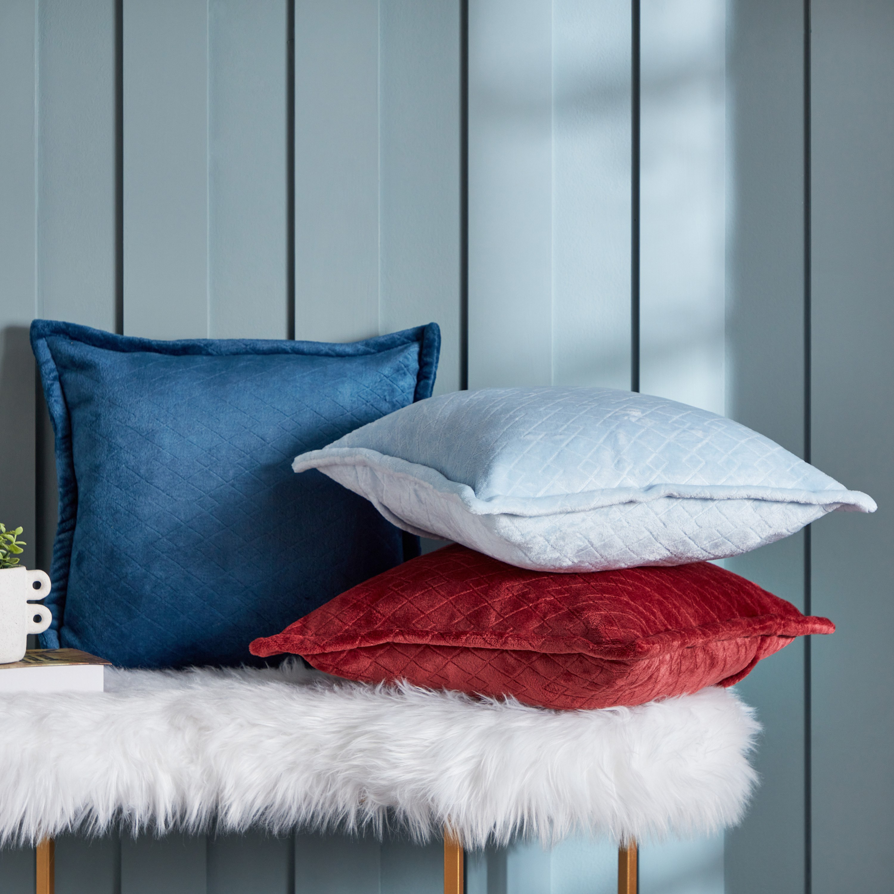 غطاء وسادة فلانيل منقوش سادة من لافيش - 45x45سم-hbxhomeware-cushionsandcovers-cushioncovers-image-5