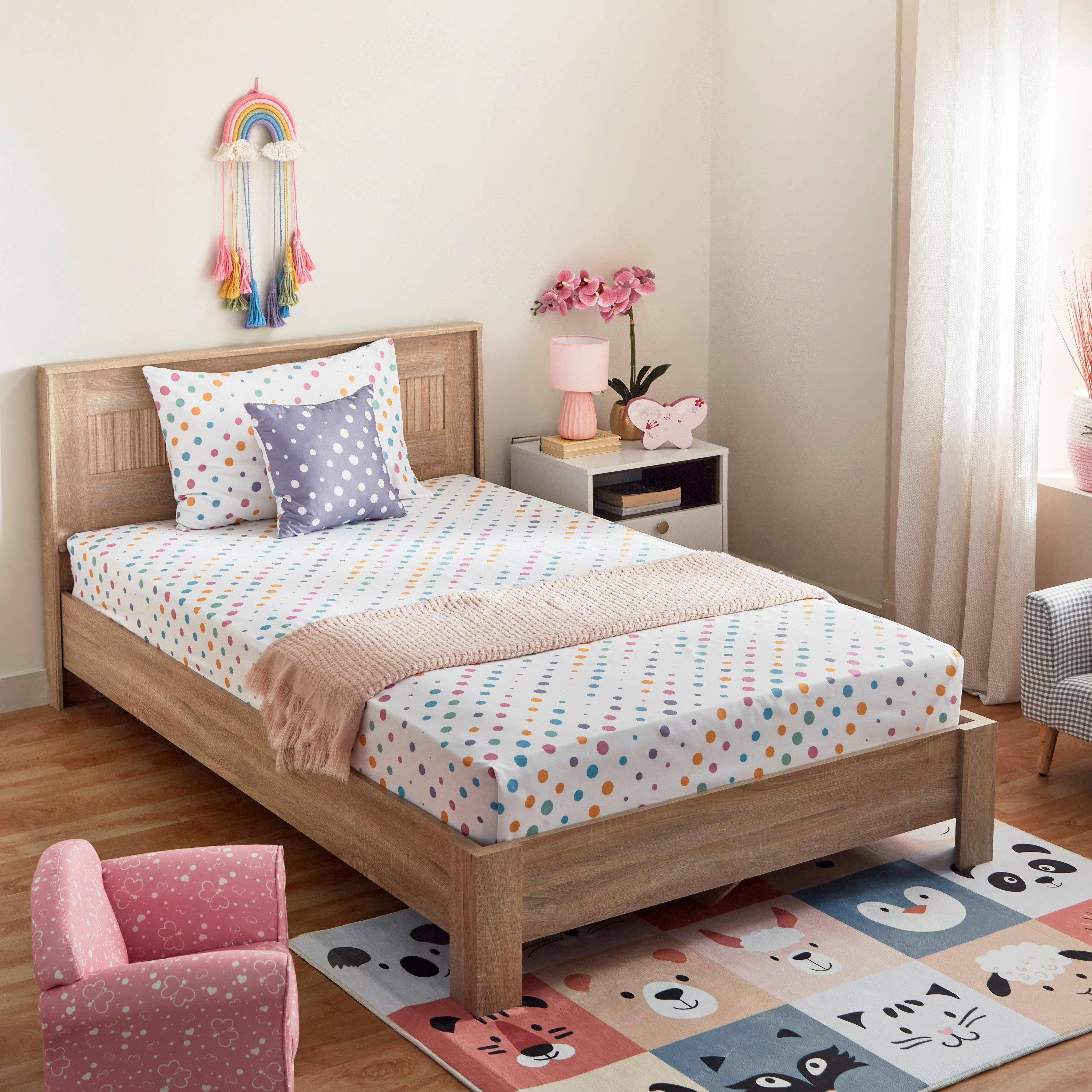 شرشف سرير مسطح مع غطاء وسادة ميكروفايبر من نورا - 160x240 سم-hbxhomeware-hbxkidsandyouth-image-8