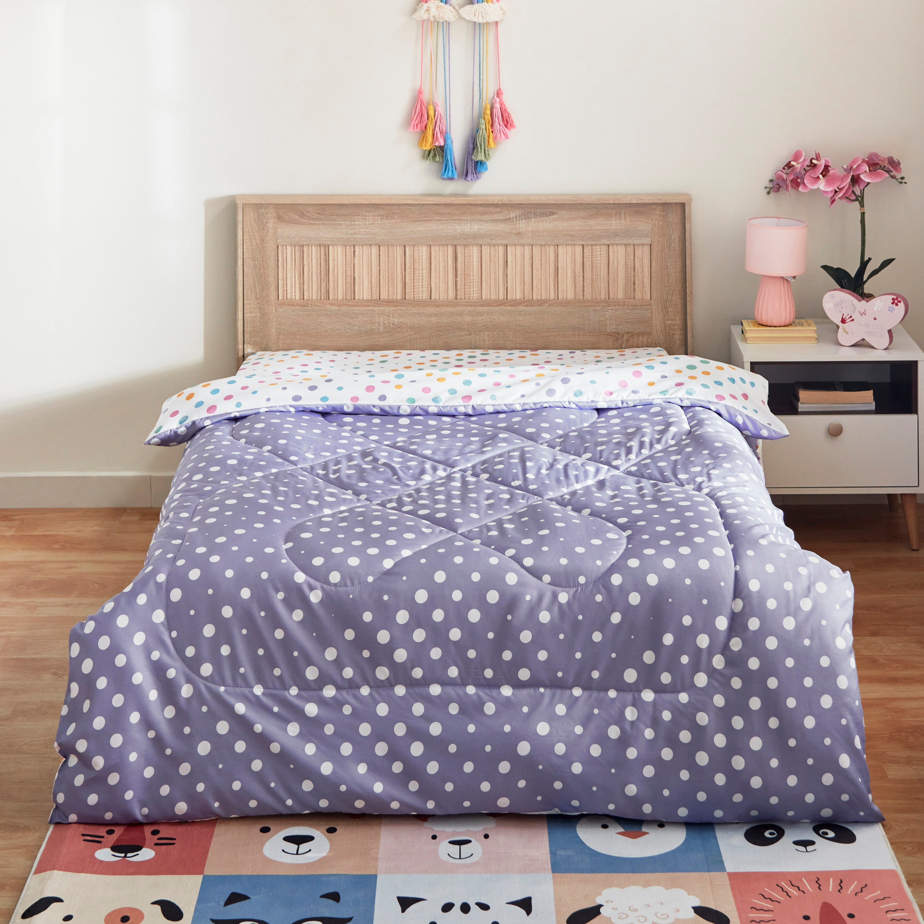 لحاف مزدوج ألياف دقيقة منقّط من نورا - 160x220 سم-hbxhomeware-hbxkidsandyouth-image-1