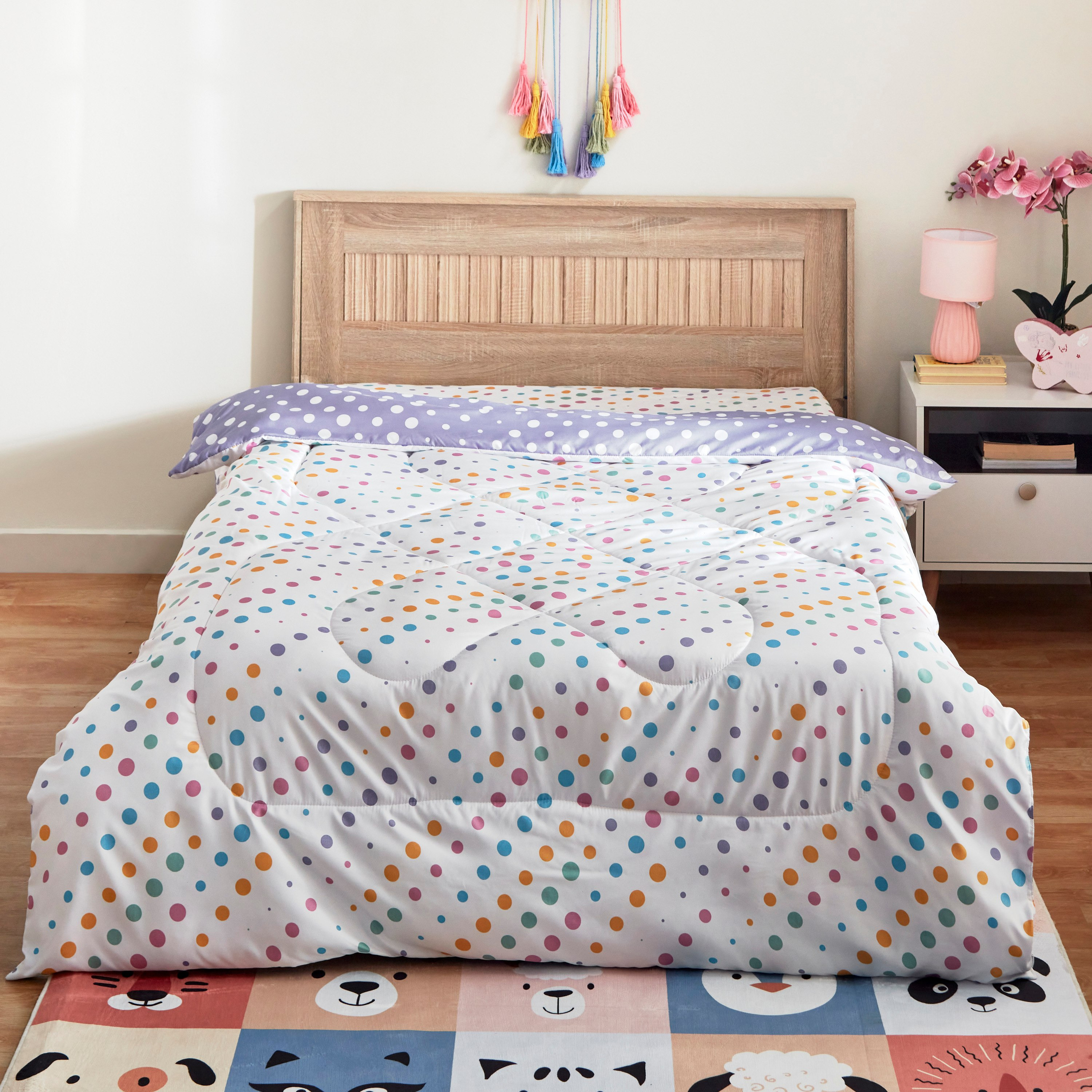 لحاف مزدوج ألياف دقيقة منقّط من نورا - 160x220 سم-hbxhomeware-hbxkidsandyouth-image-2