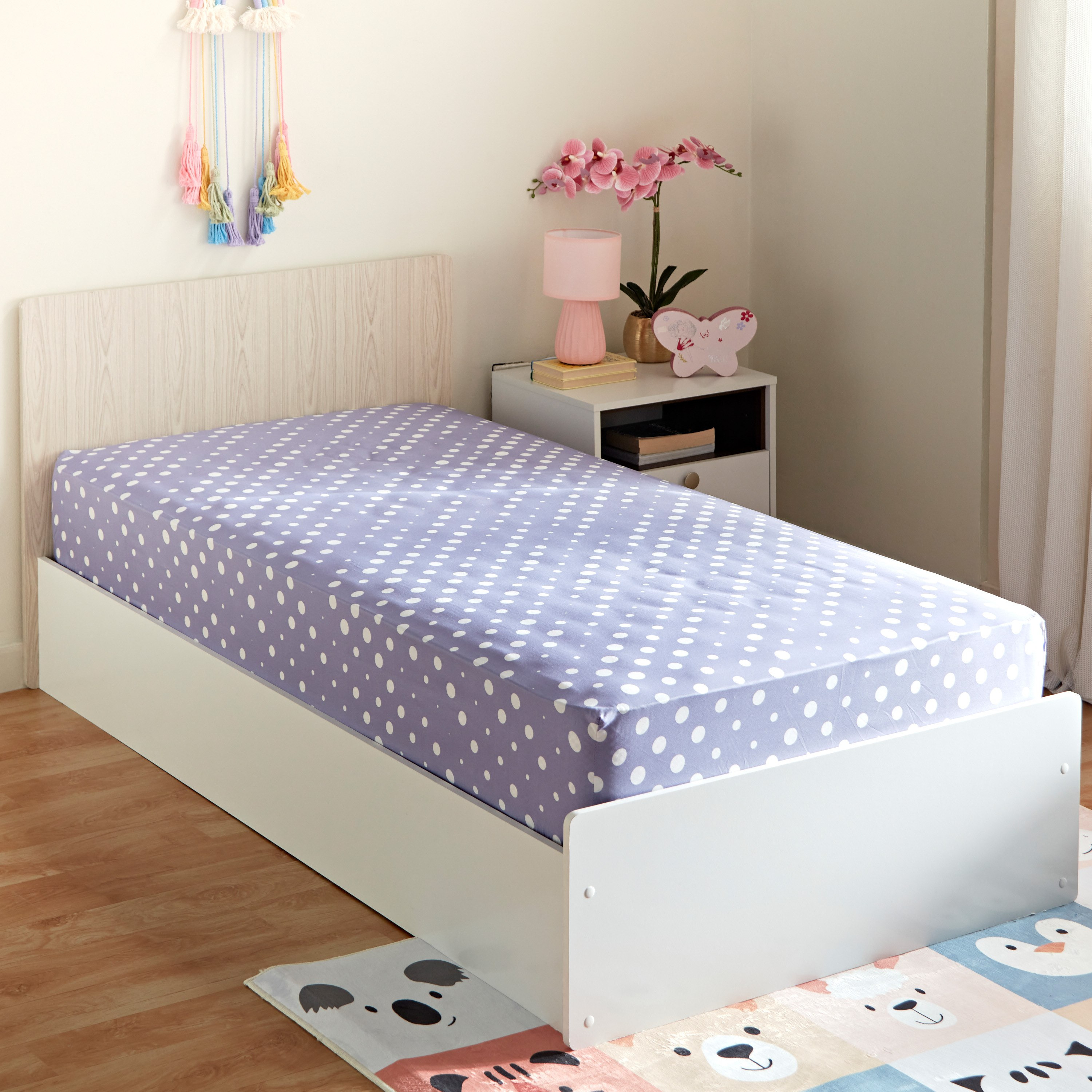 شرشف مطاطي فردي من الألياف الدقيقة من نورا - 90x190+25 سم-hbxhomeware-bedding-fittedsheets-image-1