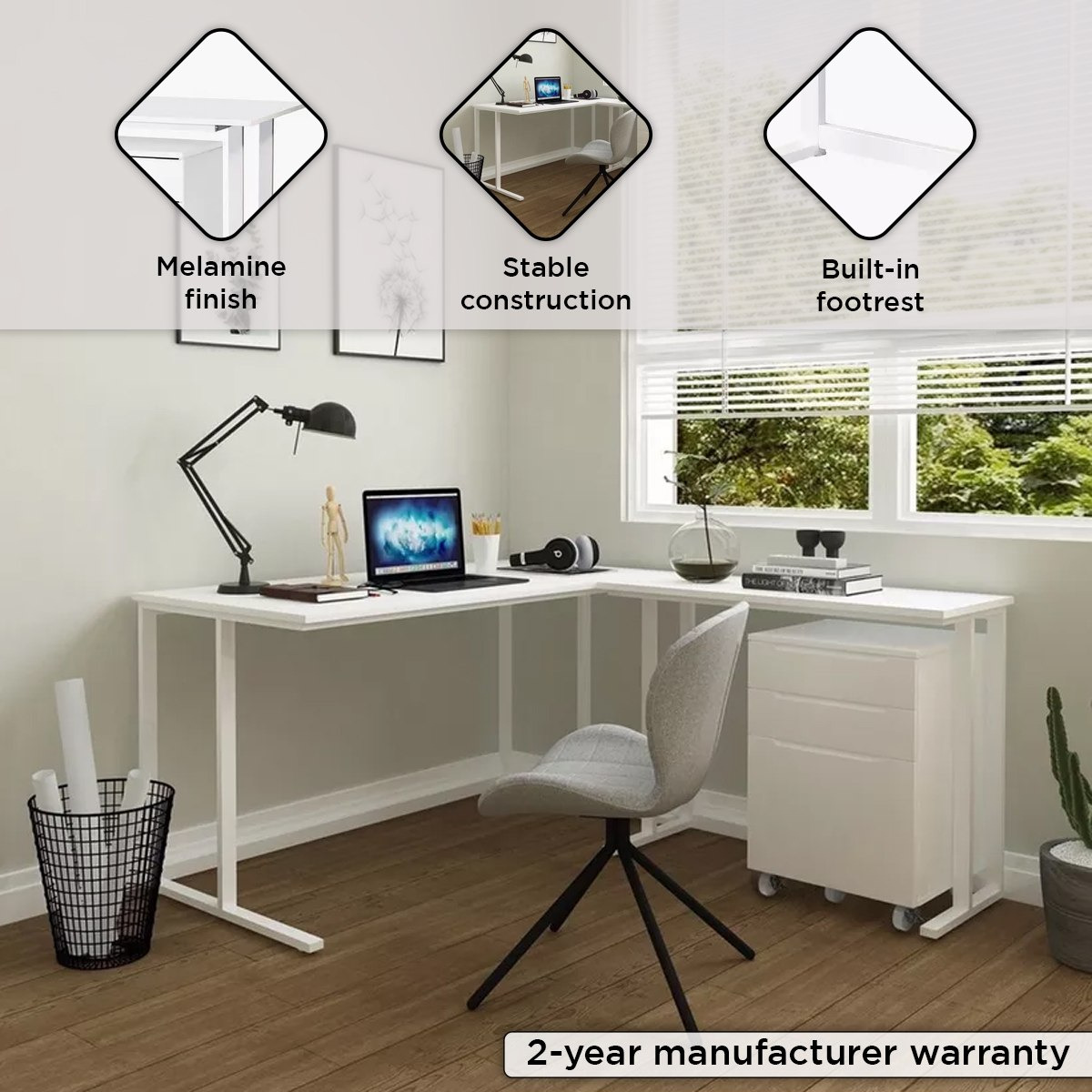 Norwich Large High Gloss Study Desk -hbxfurniture-office-desks-image-8