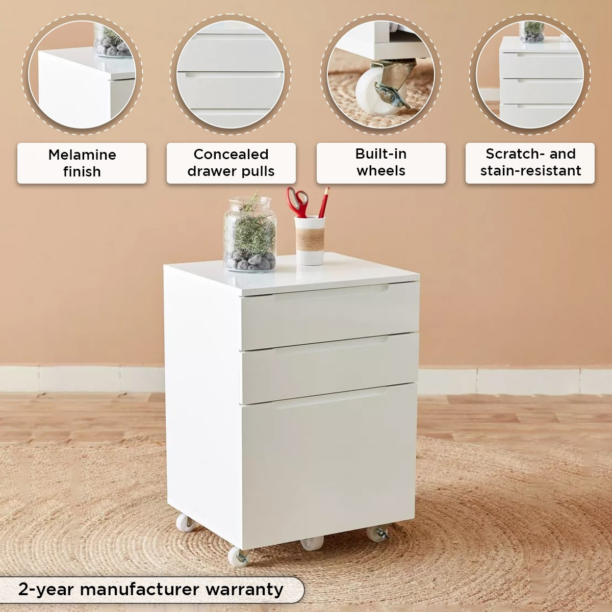 Norwich 3-Drawer High Gloss File Cabinet-hbxfurniture-office-desks-image-4