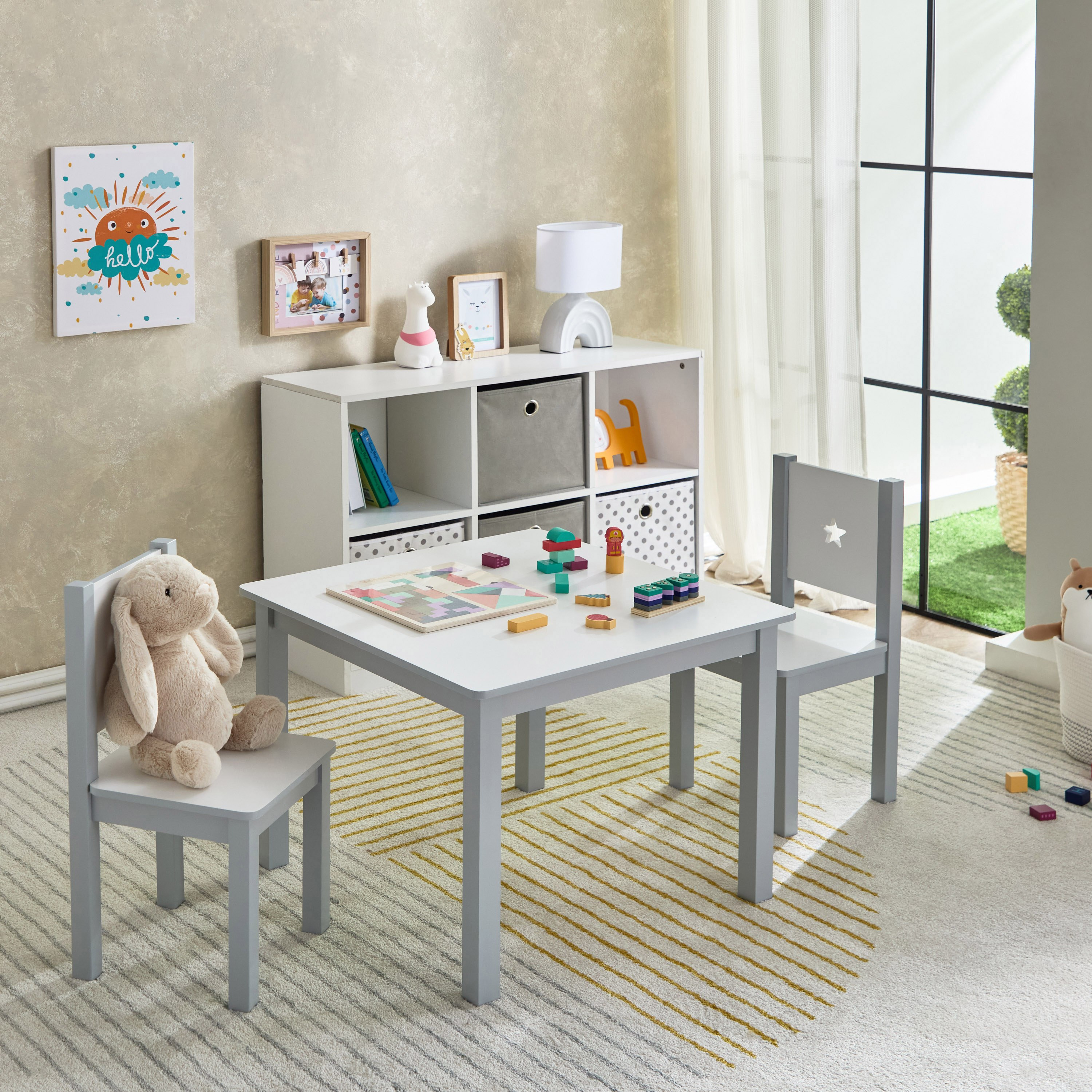 Vanilla Starry Kids' 2-Seater Table Set-hbxfurniture-office-desks-image-11