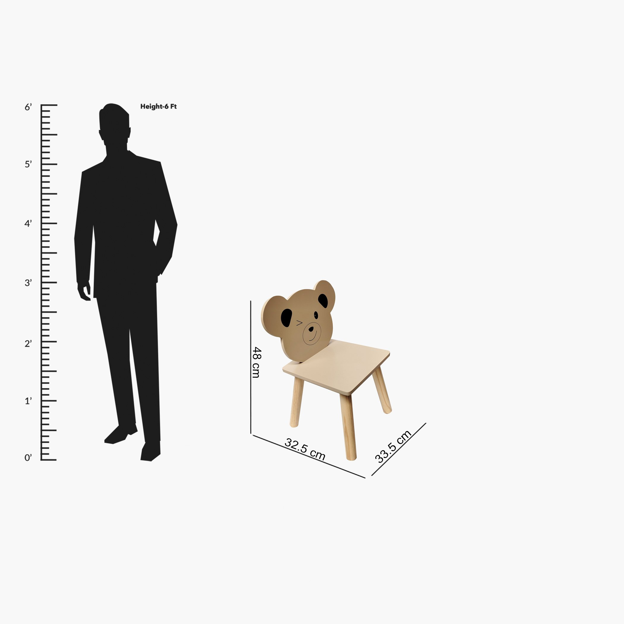 Vanilla Bear Kids Armless Chair-hbxfurniture-kidsroom-studychairs-image-5
