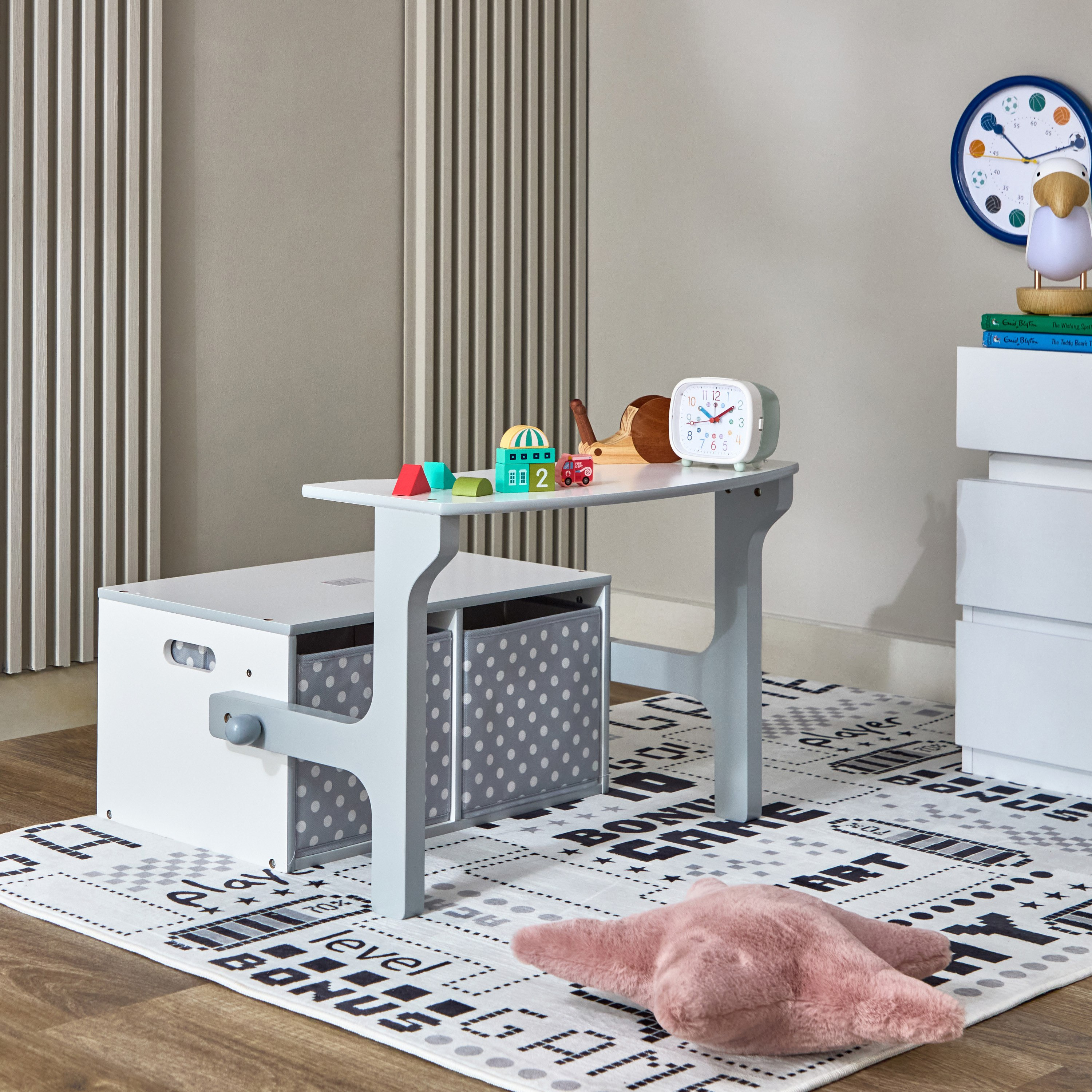 Desk with toy storage on sale