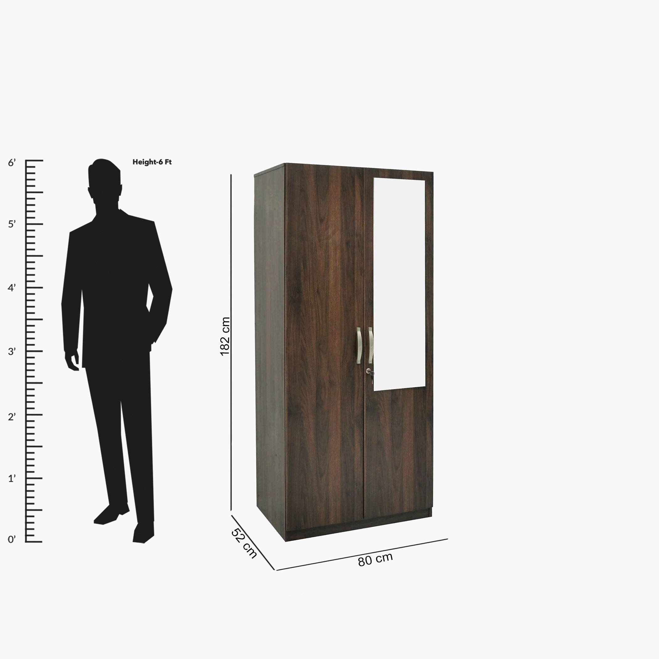 Kulltorp Plus 2-Door Wardrobe with Mirror and Lock-hbxfurniture-wardrobes-image-11