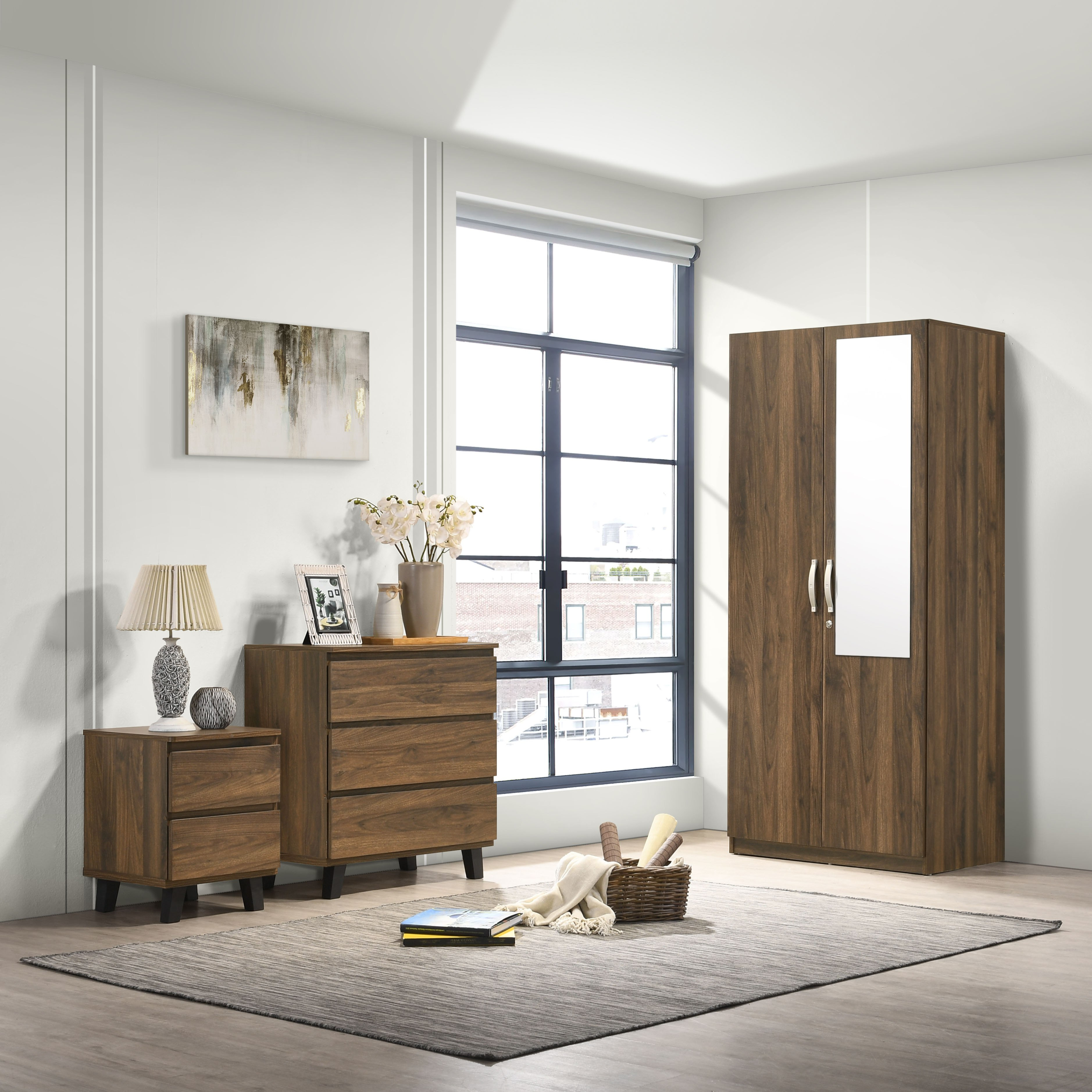 Kulltorp Plus 2-Door Wardrobe with Mirror and Lock-hbxfurniture-wardrobes-image-8