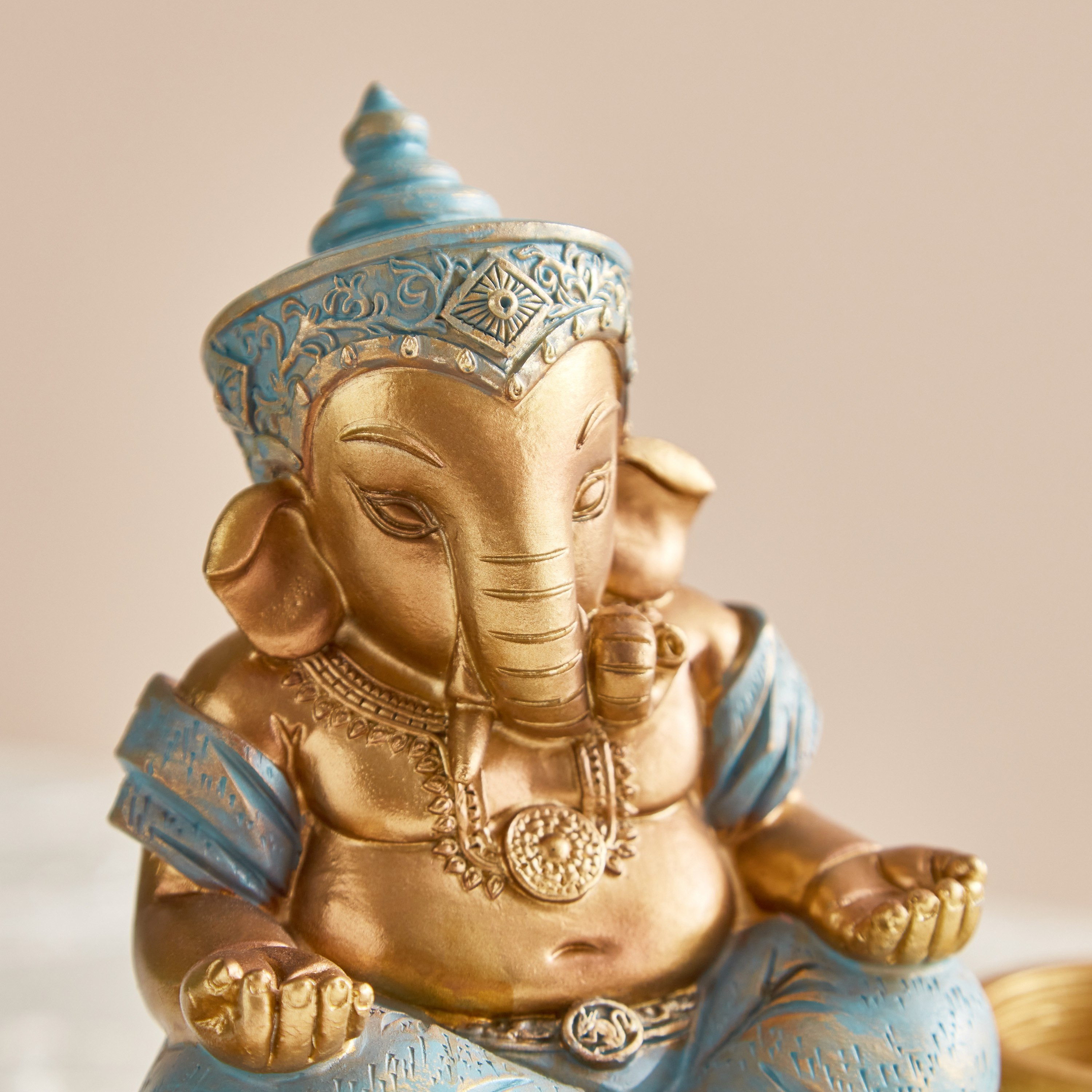 تمثال جانيشا مع حامل شموع صغيرة من سيم - 21.5x9.5x14 سم-hbxhomeware-homedecor-figurinesandornaments-image-5