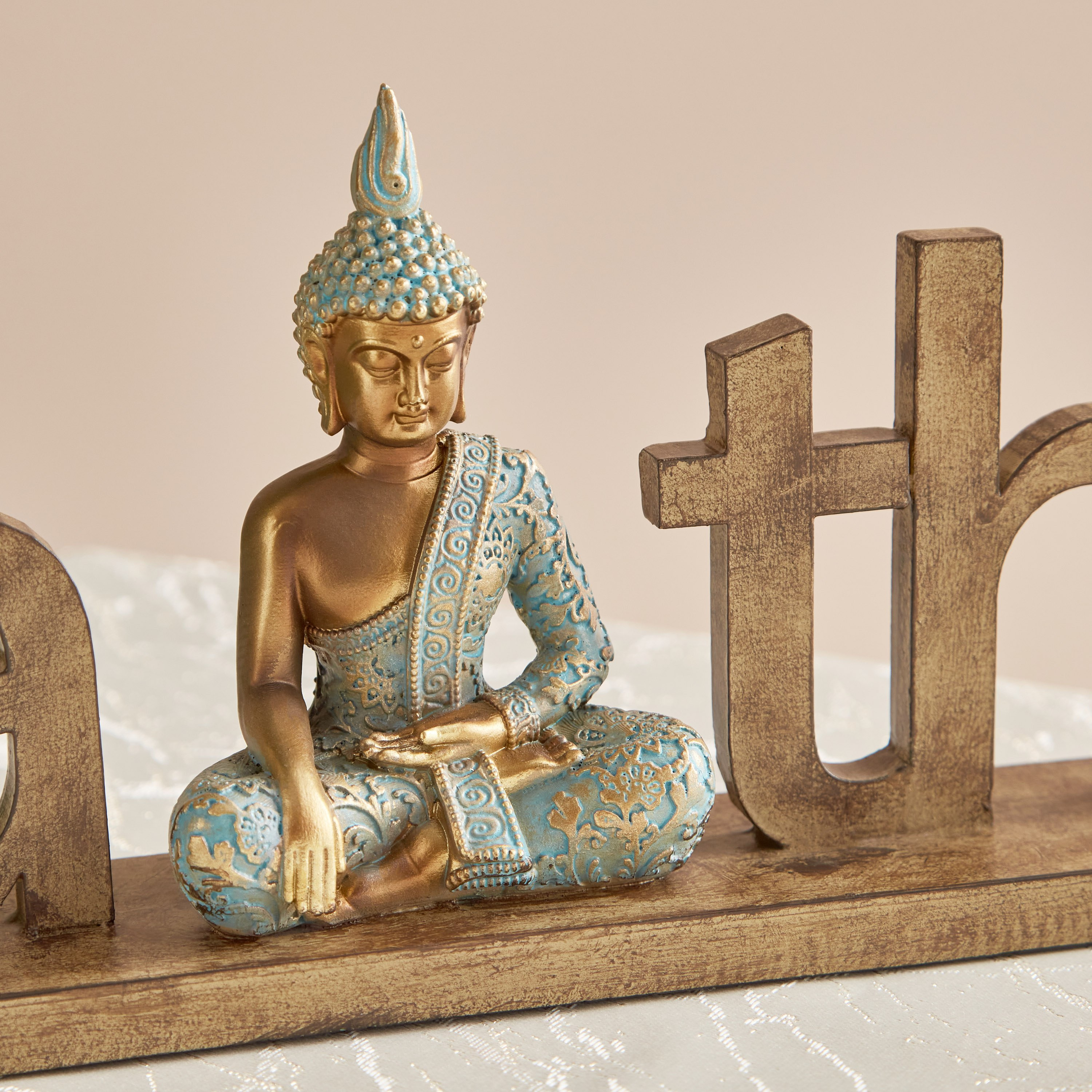 Sym Wooden Polyresin Buddha Faith Decorative Accent - 28.5x5.5x14.5 cm-hbxhomeware-homedecor-figurinesandornaments-image-3
