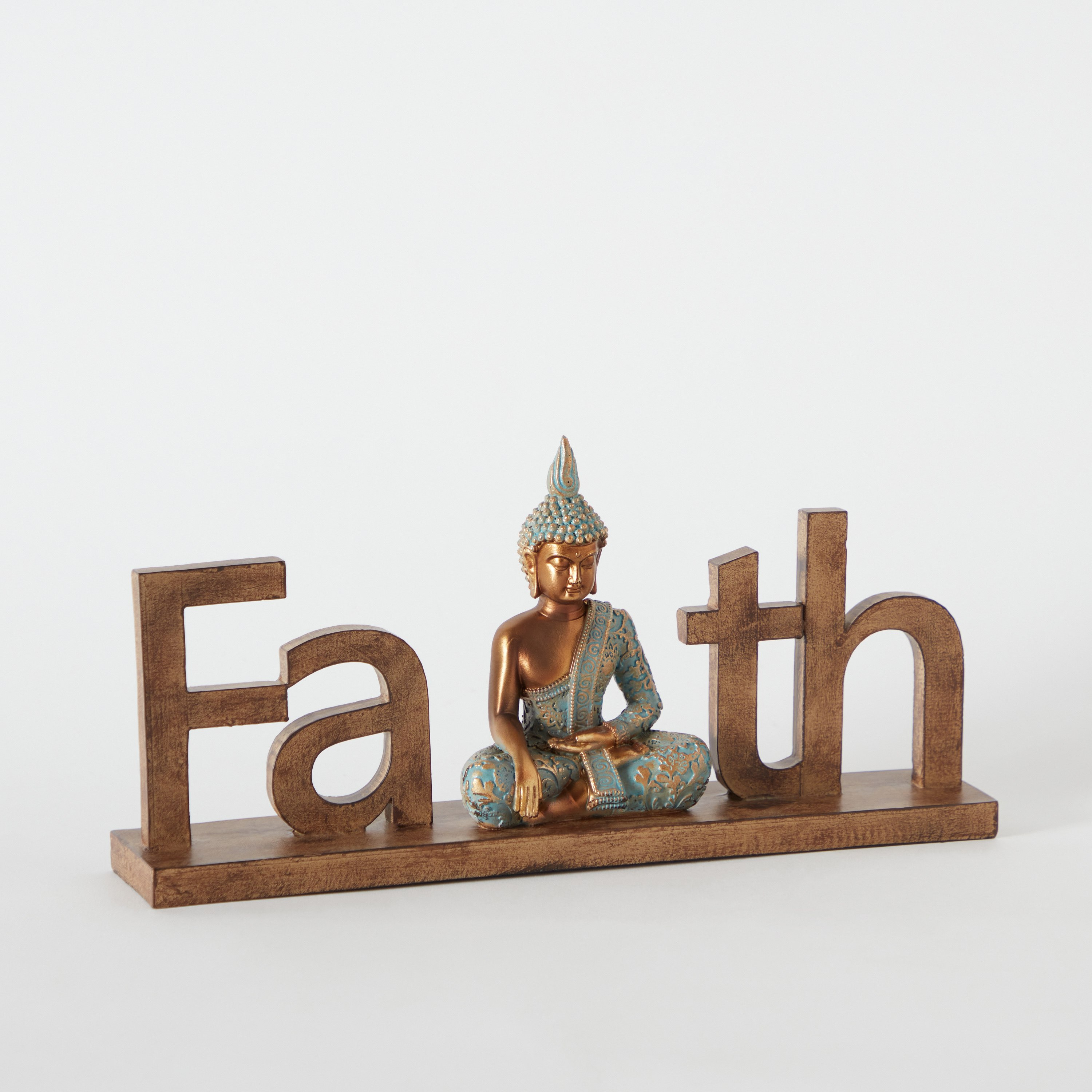 Sym Wooden Polyresin Buddha Faith Decorative Accent - 28.5x5.5x14.5 cm-hbxhomeware-homedecor-figurinesandornaments-image-5