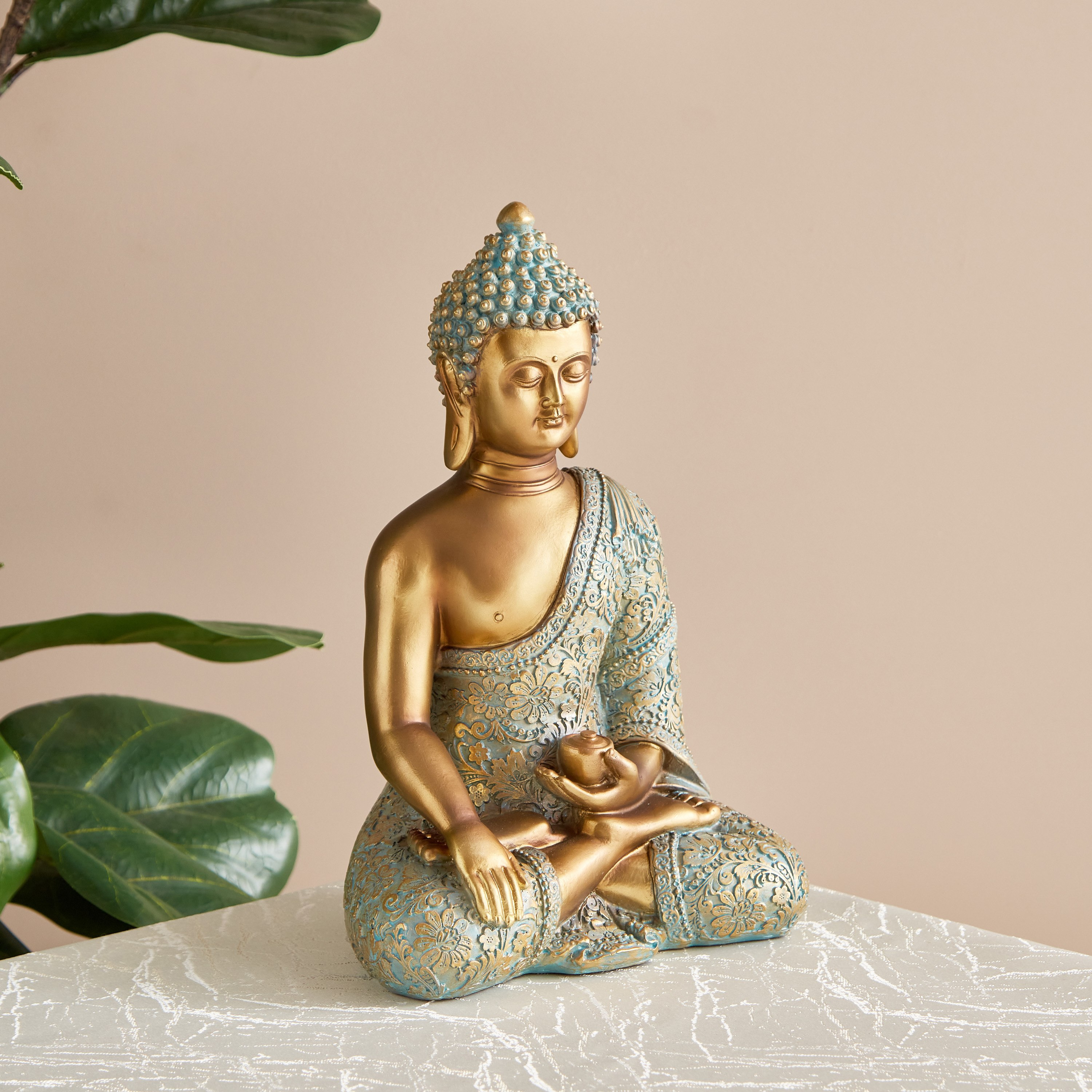تمثال بوذا جالس من سيم - 20.5x14.5x30.5 سم-hbxhomeware-homedecor-figurinesandornaments-image-1