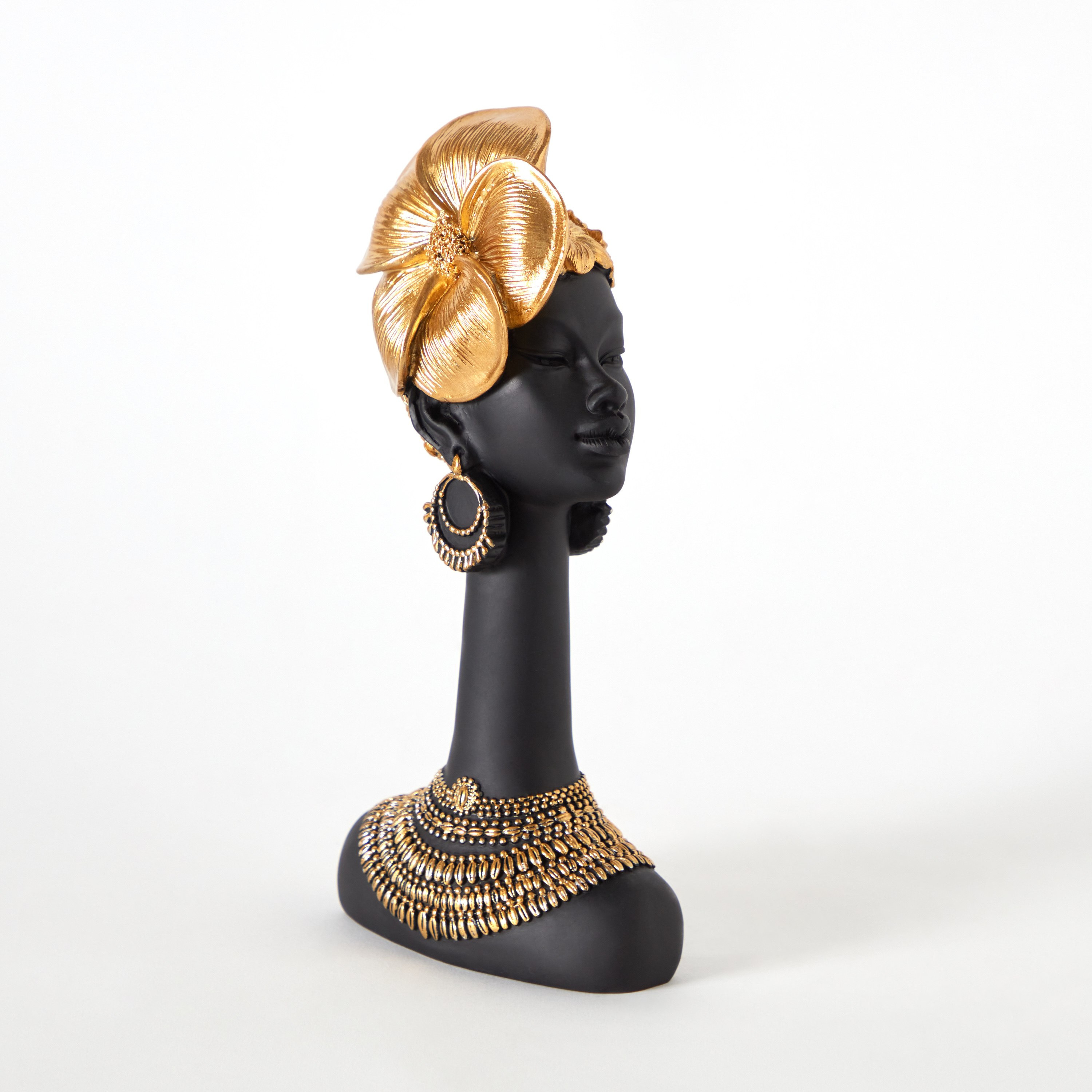 تمثال سيدة سوداء ذهبي مع اكسسوارات من سيم - 16x8.5x30 سم-hbxhomeware-homedecor-figurinesandornaments-image-7
