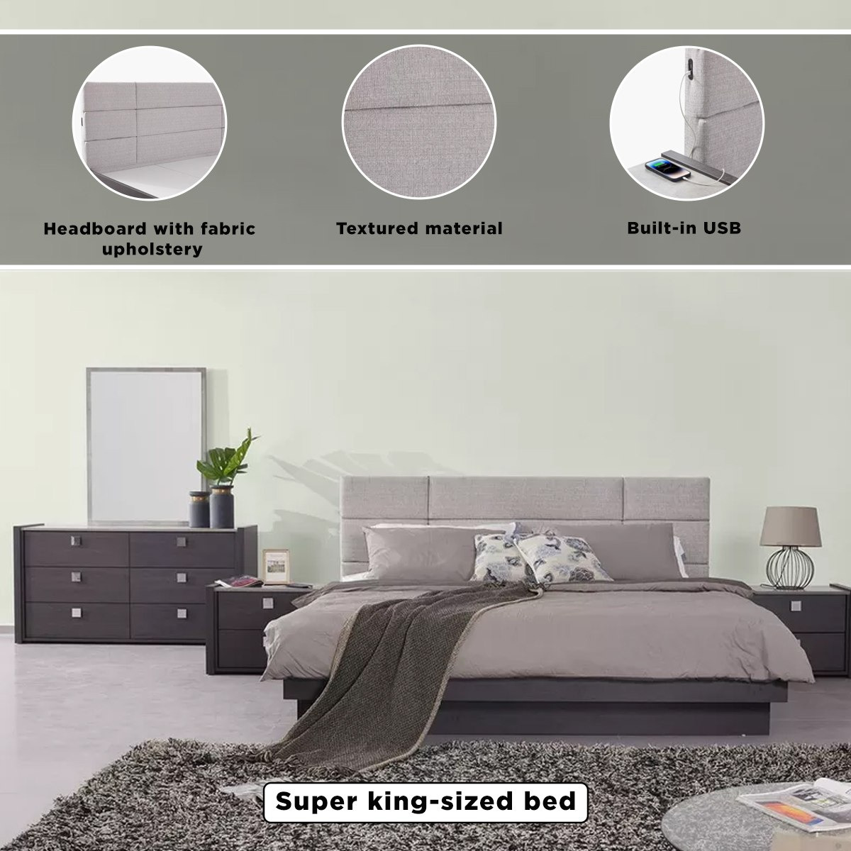 طقم غرفة نوم سوبر كينج 5 قطع من كامبريدج - 200x200 سم-hbxbedroom-bedsandbedsets-bedroomsets-superking-image-21