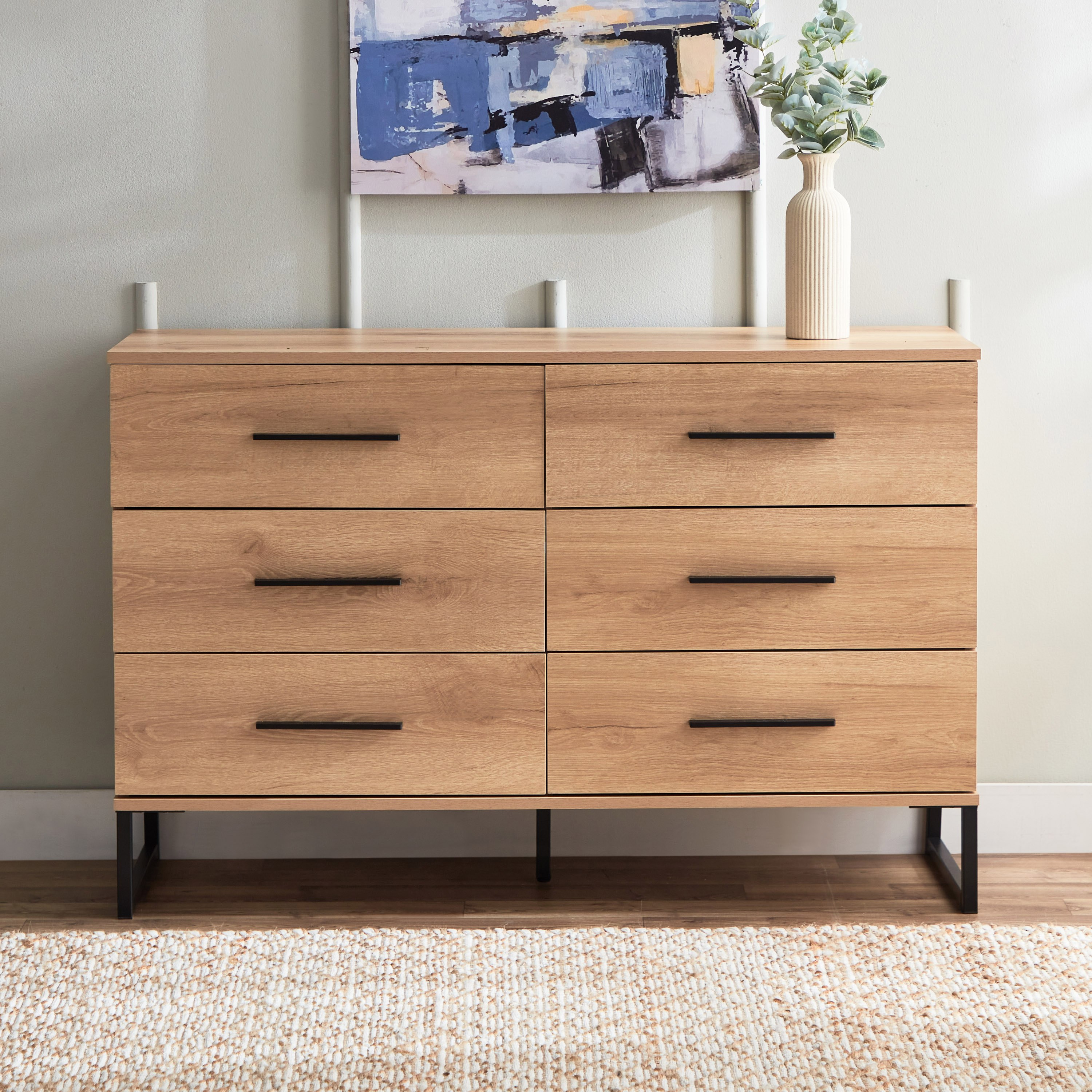 طاولة تزيين رئيسية دون مرآة - 6 أدراج من آربيان-hbxfurniture-bedroom-dressersandmirrors-image-2