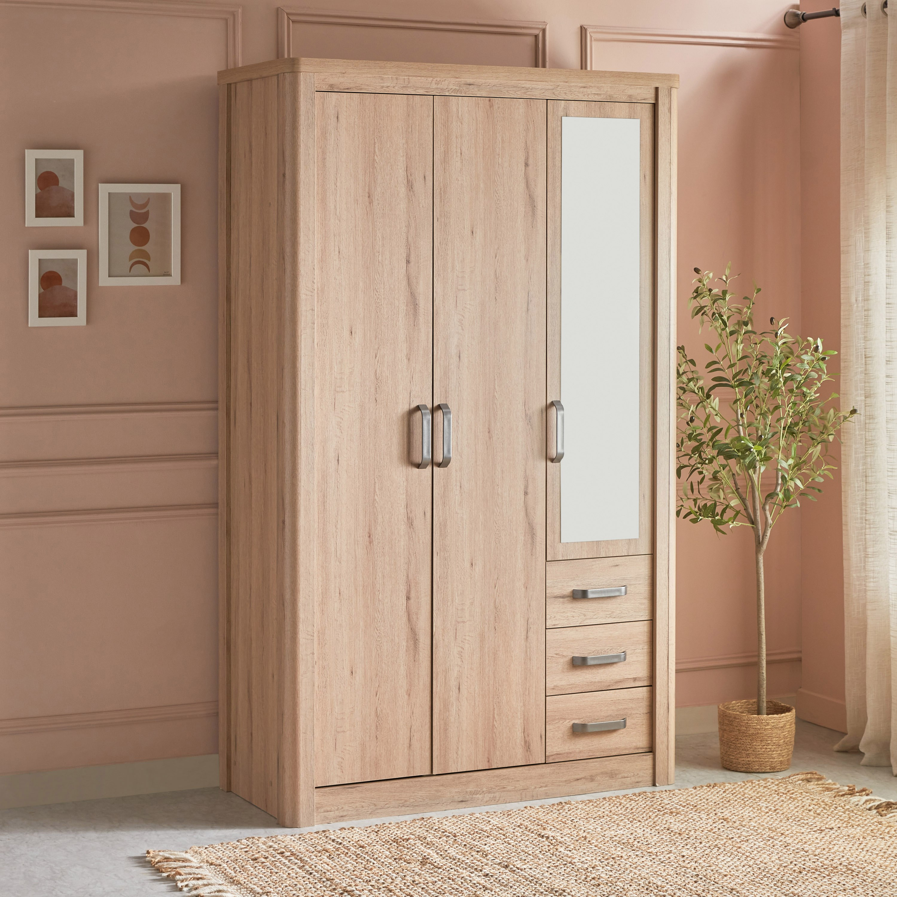 خزانة ملابس 3 أبواب مع مرآة و3 أدراج - أوليفوس من موڤو-hbxfurniture-wardrobes-image-2