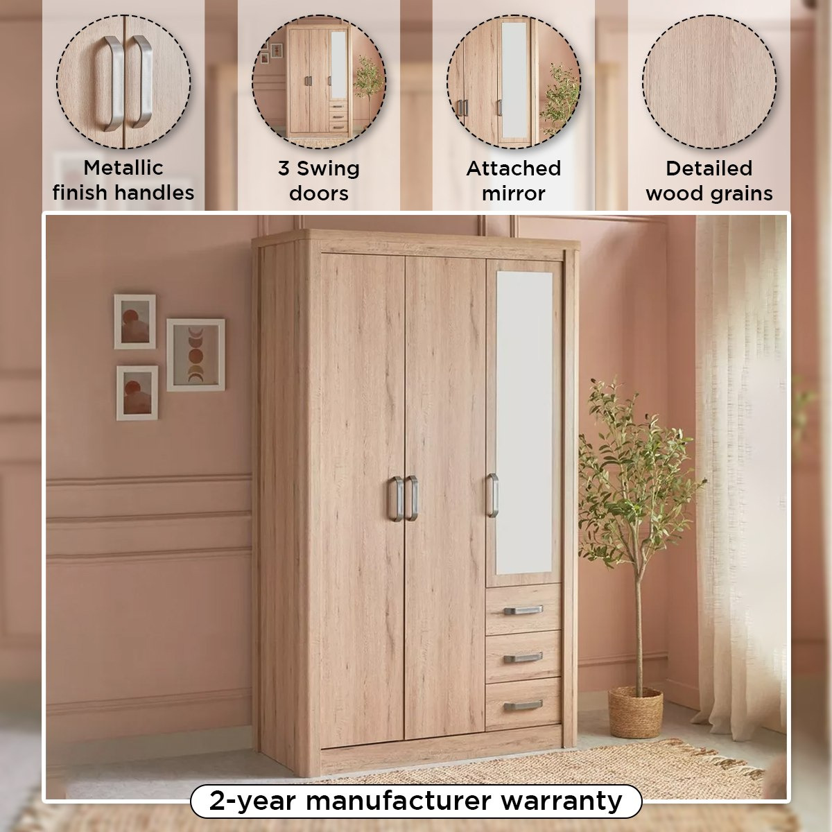 خزانة ملابس 3 أبواب مع مرآة و3 أدراج - أوليفوس من موڤو-hbxfurniture-wardrobes-image-14
