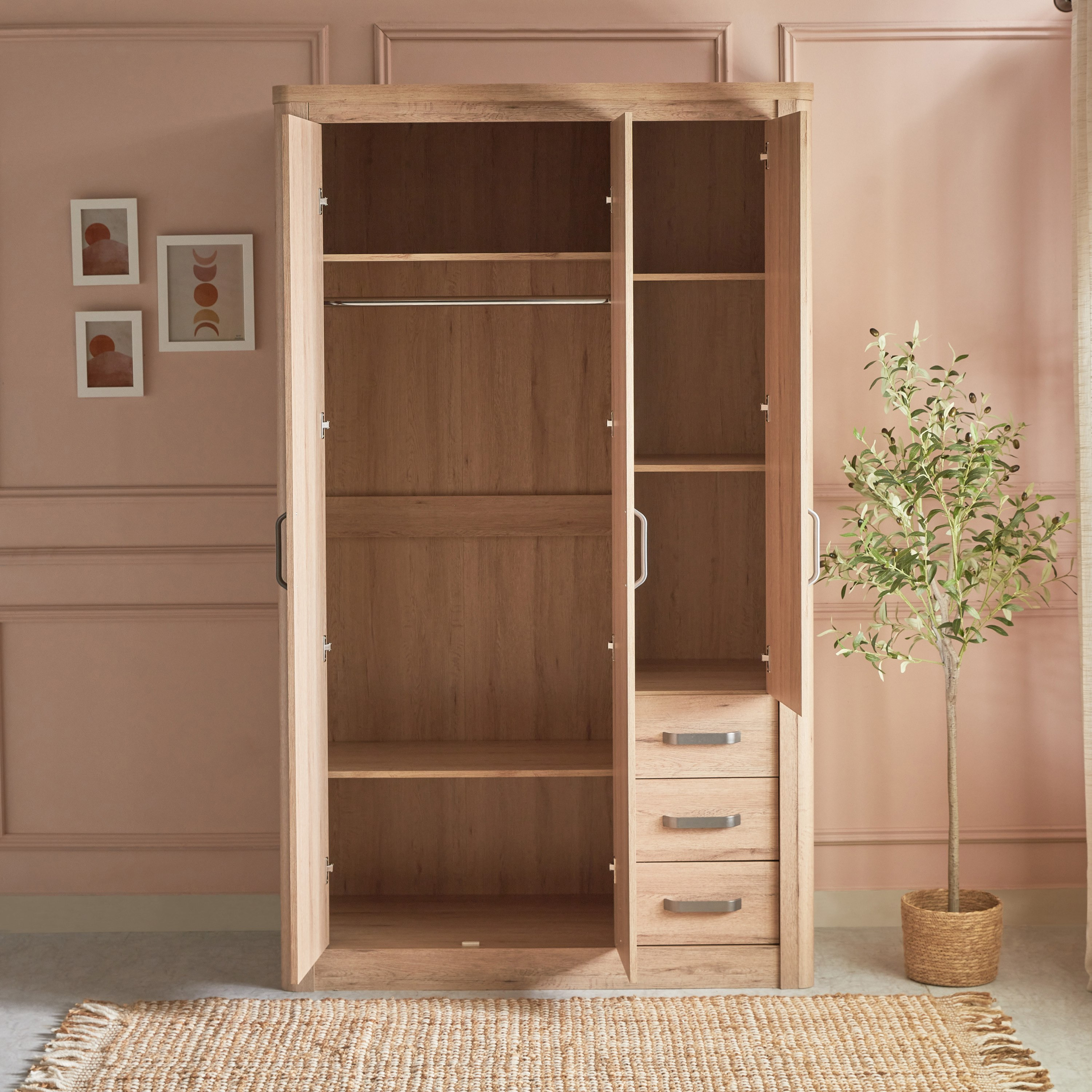 خزانة ملابس 3 أبواب مع مرآة و3 أدراج - أوليفوس من موڤو-hbxfurniture-wardrobes-image-4
