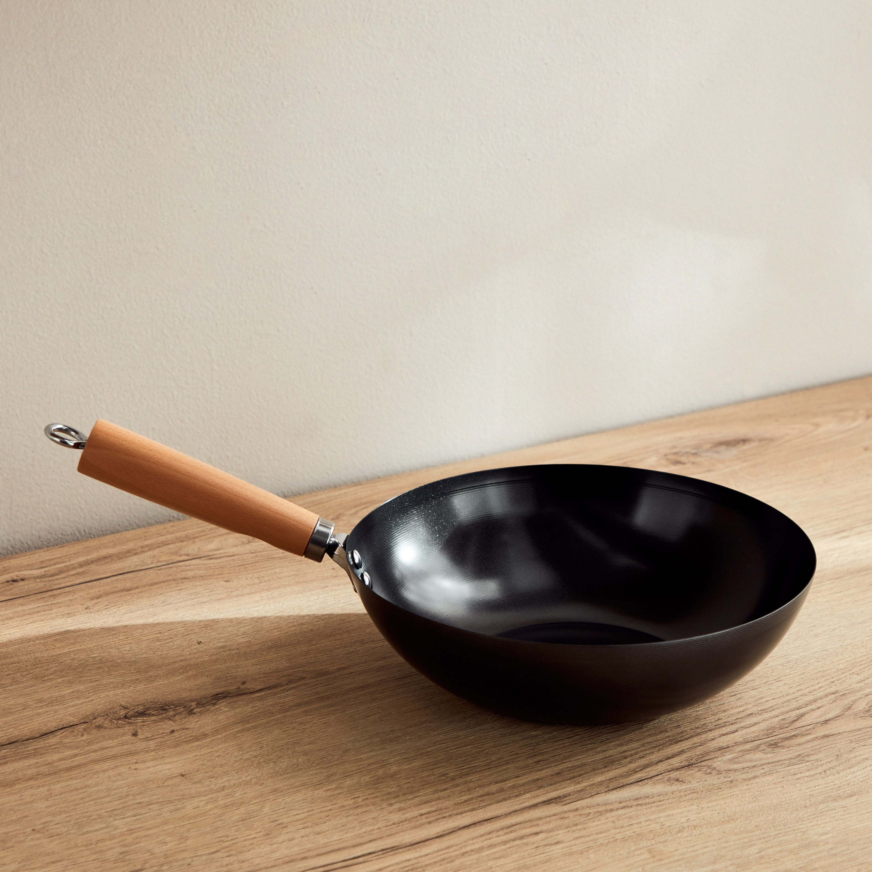 La Natura Carbon Steel Wok - 28 cm