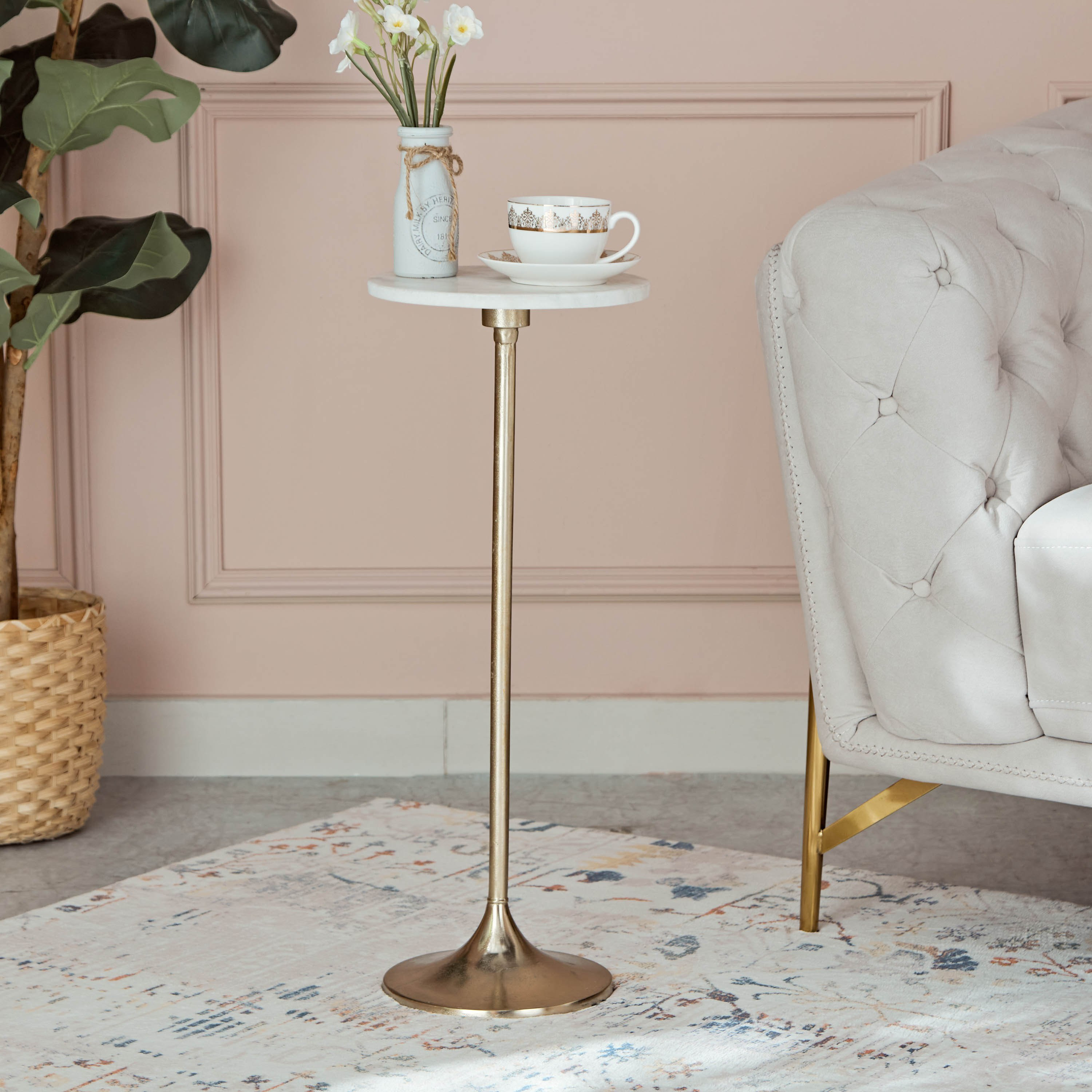 Cavon Hanzo Genuine Marble Top Accent End Table-hbxfurniture-livingroom-endtables-image-1