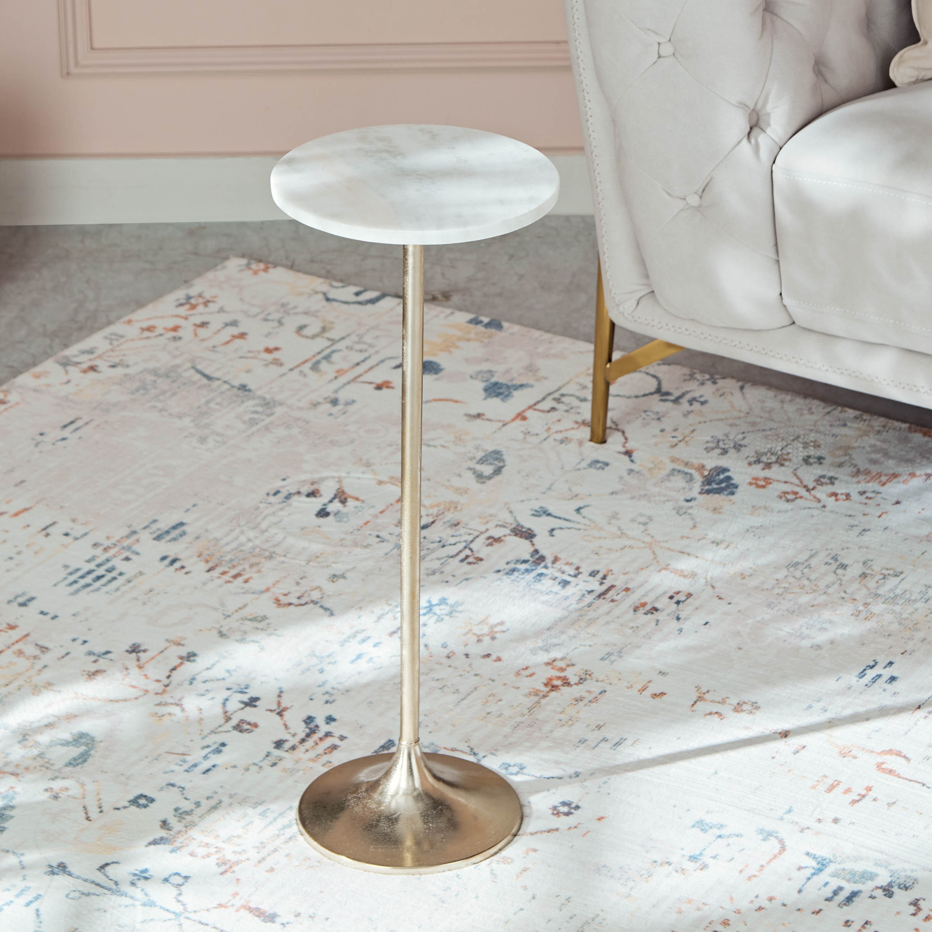 Cavon Hanzo Genuine Marble Top Accent End Table-hbxfurniture-livingroom-endtables-image-2