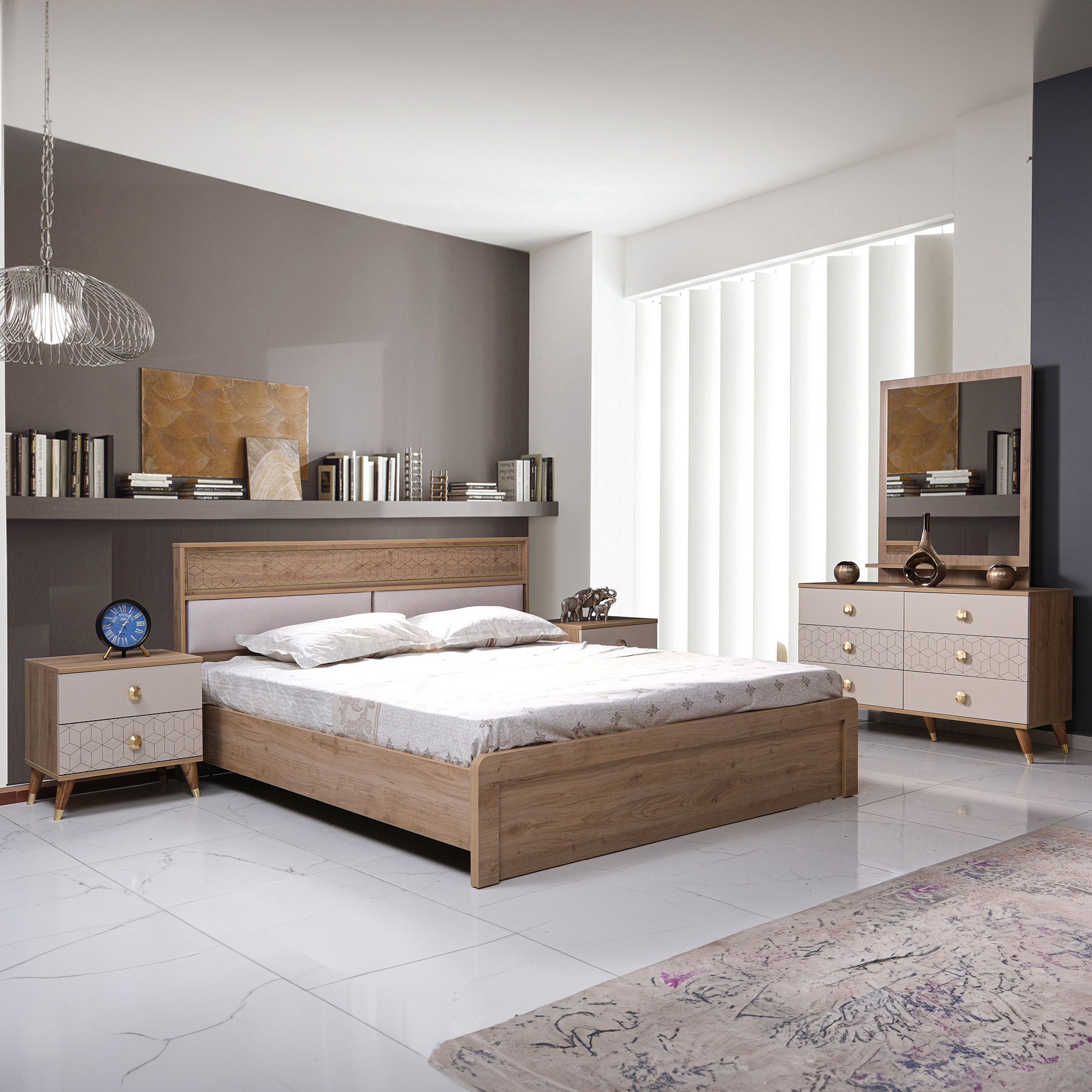 Pandora 5-Piece King Bedroom Set - 180x200 cm-hbxbedroom-bedsandbedsets-bedroomsets-king-image-1