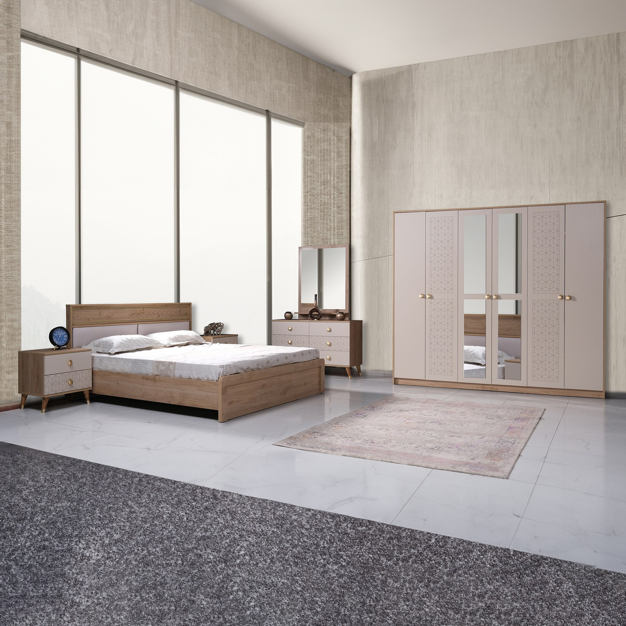 Pandora 5-Piece King Bedroom Set - 180x200 cm-hbxbedroom-bedsandbedsets-bedroomsets-king-image-15