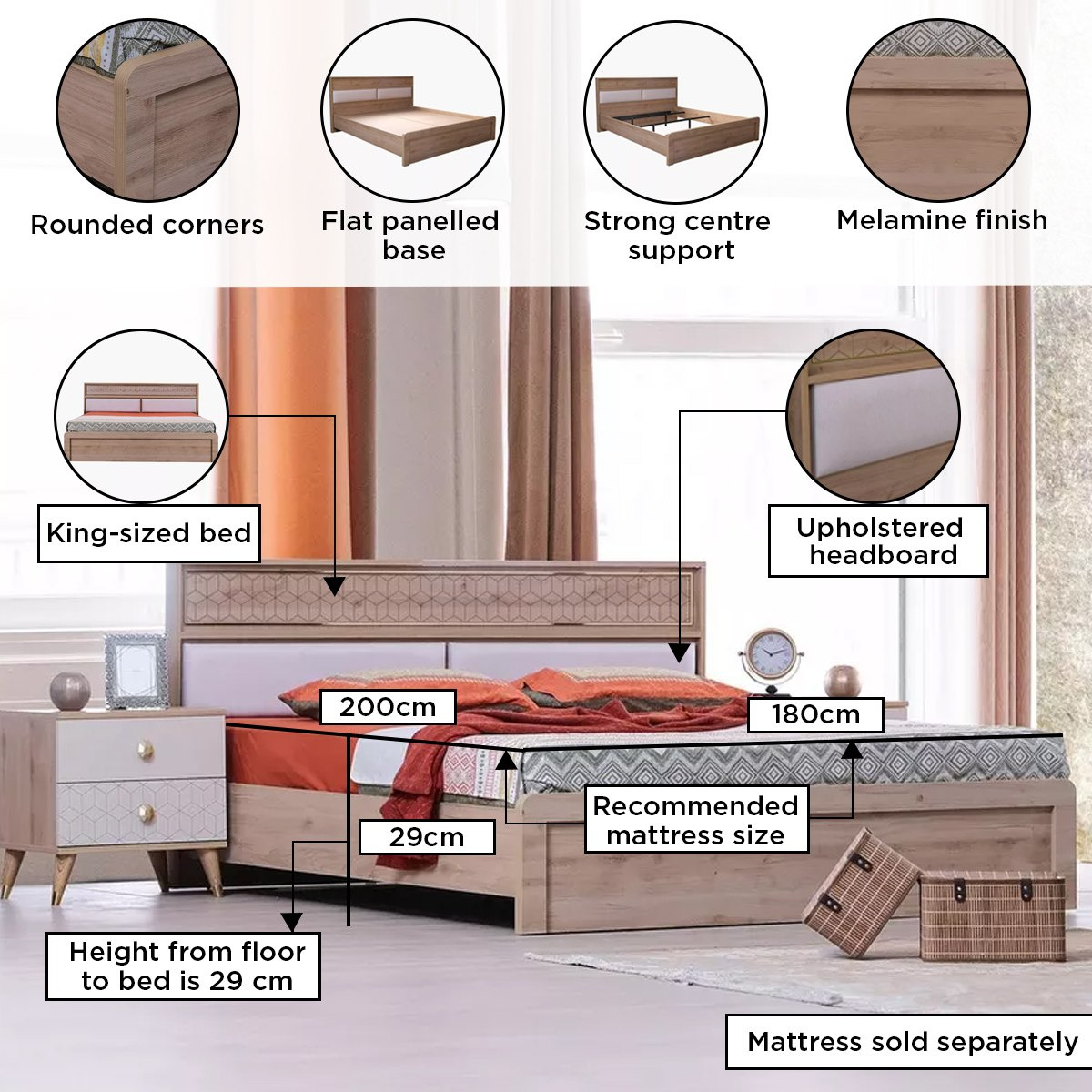 Pandora 5-Piece King Bedroom Set - 180x200 cm-hbxbedroom-bedsandbedsets-bedroomsets-king-image-5
