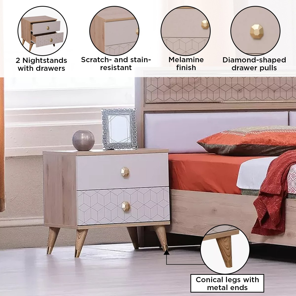 Pandora 5-Piece King Bedroom Set - 180x200 cm-hbxbedroom-bedsandbedsets-bedroomsets-king-image-6