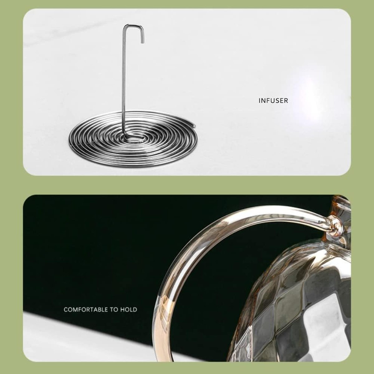 إبريق شاي زجاج بوروسيليكات بتصميم ماسي مع مصفاة من زين - 1.2 لتر-hbxhomeware-hbxkitchen-image-5