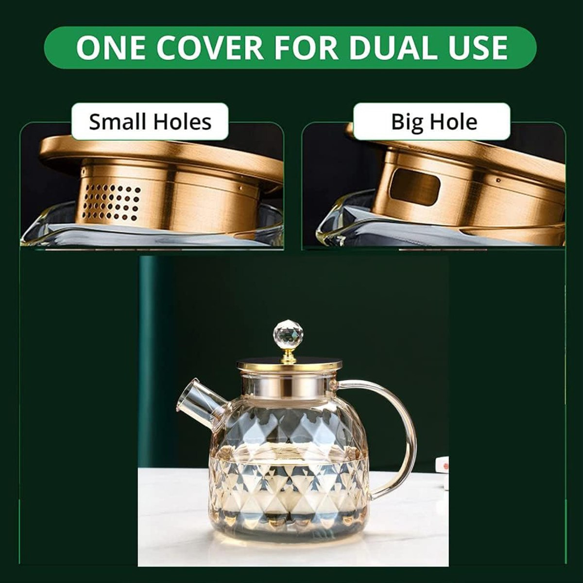 إبريق شاي زجاج بوروسيليكات بتصميم ماسي مع مصفاة من زين - 1.2 لتر-hbxhomeware-hbxkitchen-image-6